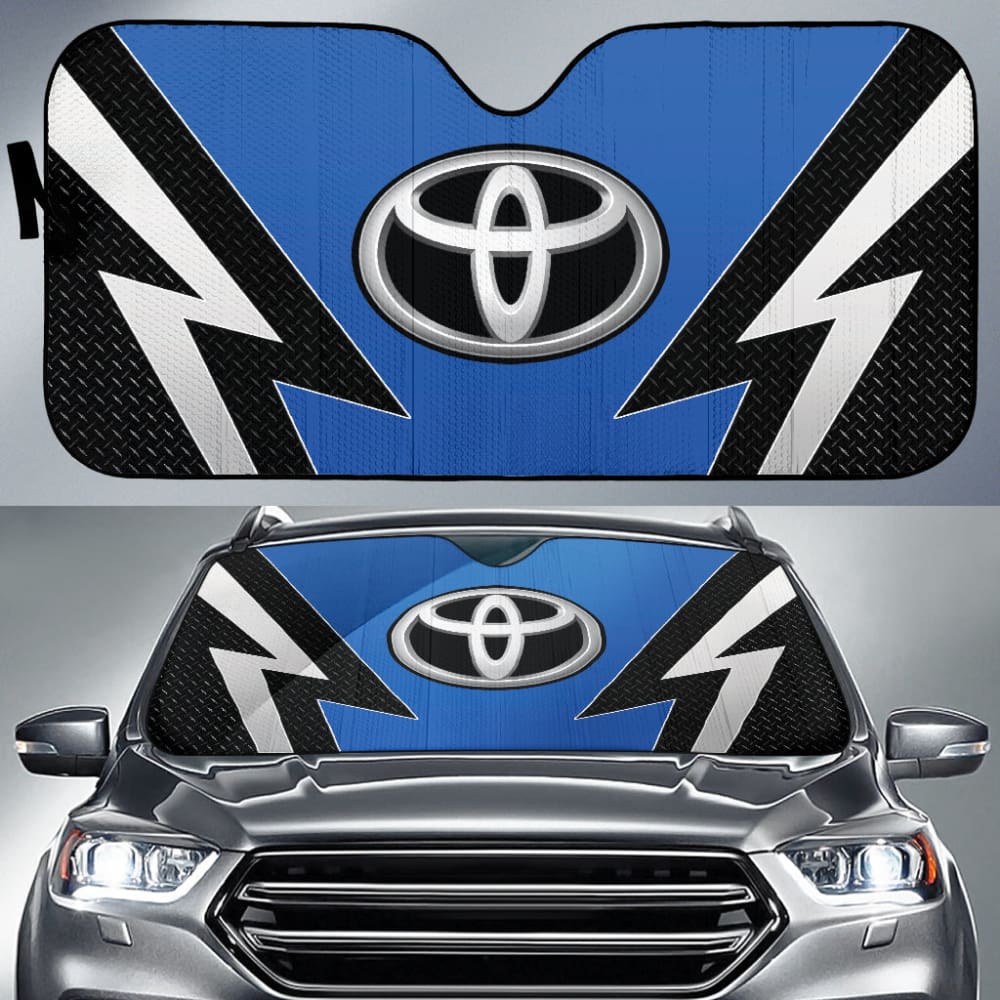 Custom Blue and Black Toyota Car Sun Shades - UV Protection & Heat Reduction for Cars, Trucks, SUVs | Perfect for Summer Driving, Road Trips & Parking in Direct Sunlight