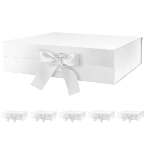 White-Ribbon-13x9.7x3.4 Inches-Pack of 6