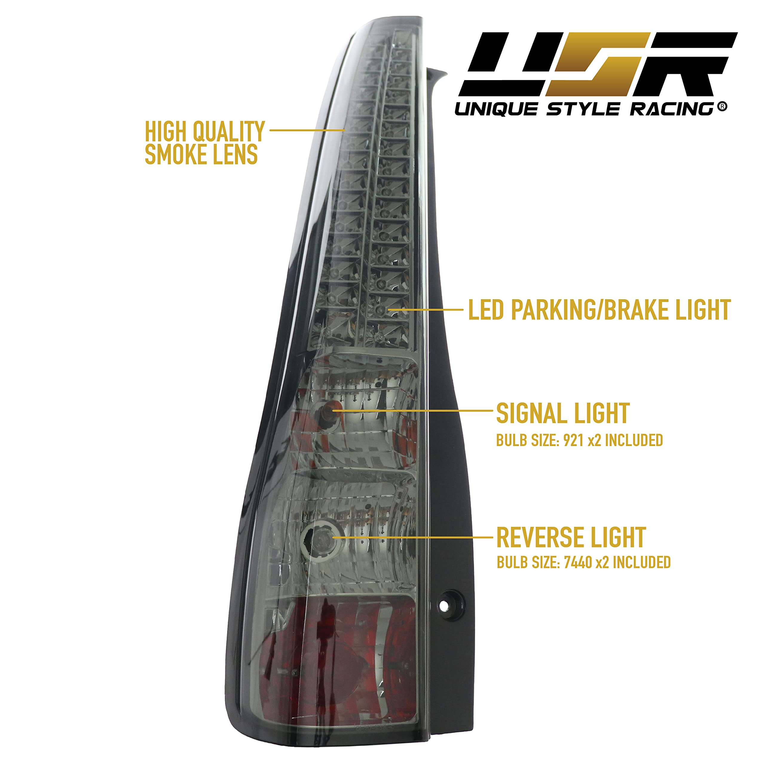 Smoke LED Tail Lights for 2002-2006 Honda CR-V - DEPO USR DEPO 02-06 CRV Rear Lamps Set (Left & Right) - Enhanced Visibility & Style for Night Driving & Custom Car Upgrades