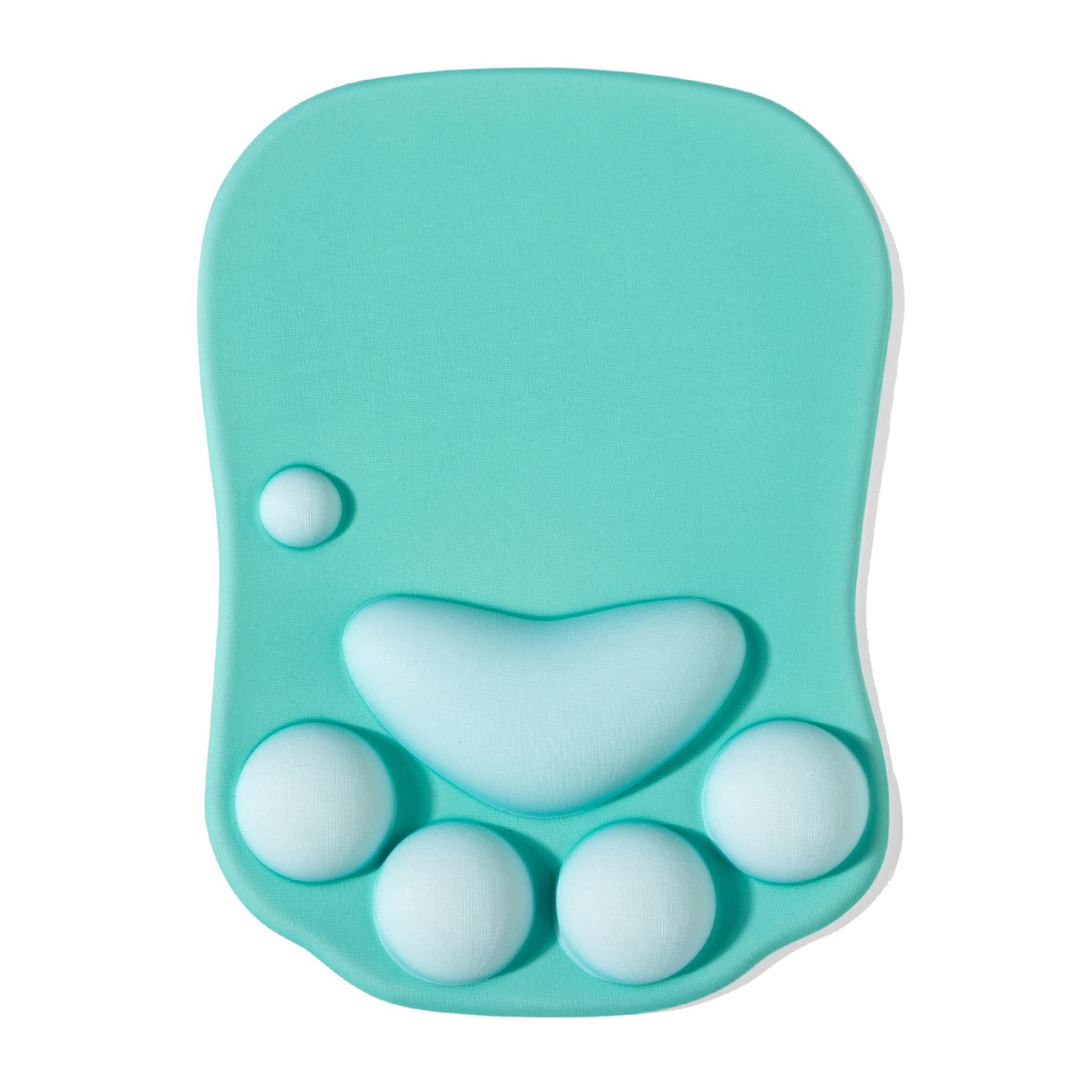 Ergonomic Cat Paw Mouse Pad with Wrist Support - Cute Kawaii Silicone Gel Mouse Mat for Home, Office & Gaming - Comfortable Green Mousepad for PC, Laptop & Computer Workstations
