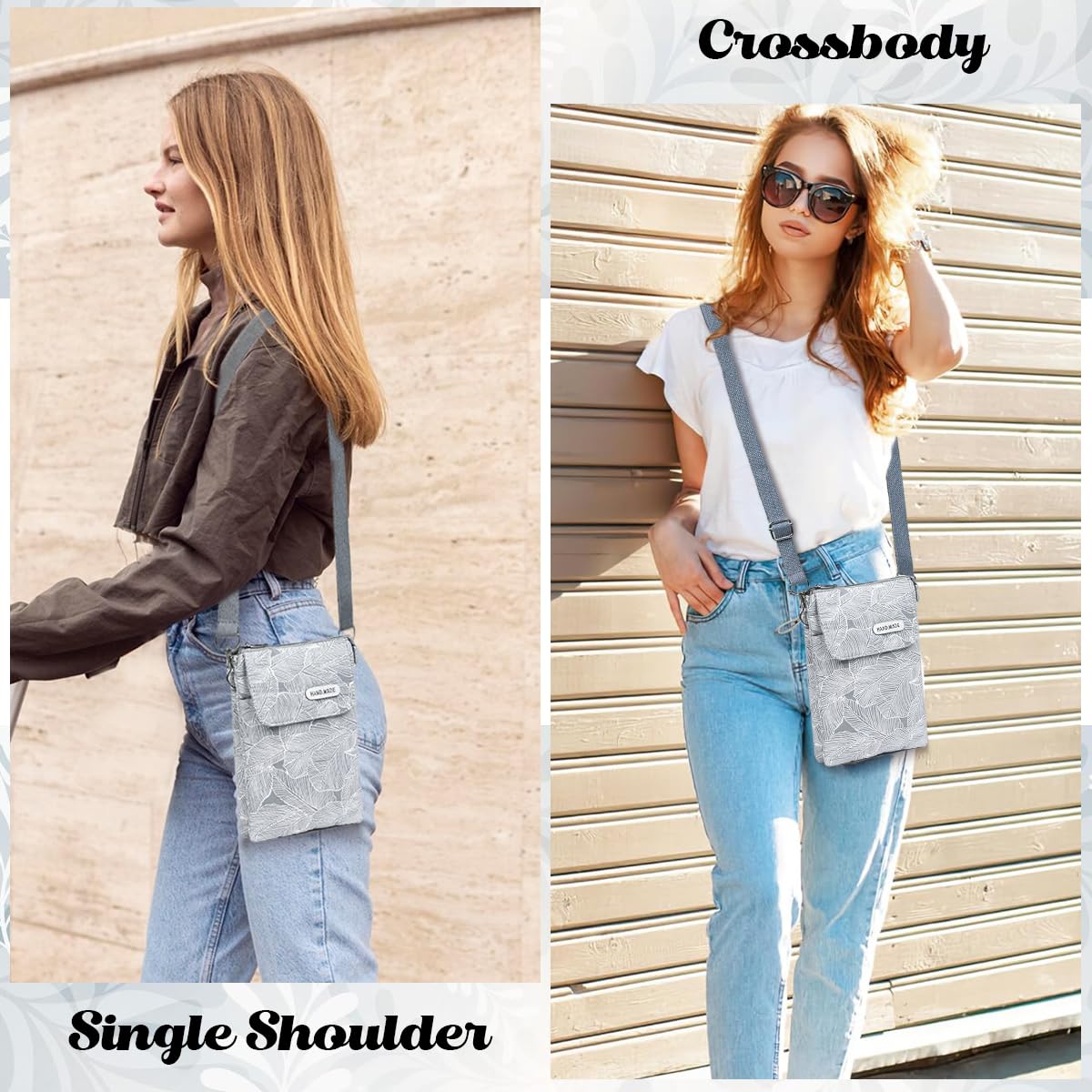 PALAY Women's Casual Canvas Crossbody Bag - Minimalist Printed Phone Pouch & Shoulder Purse for Everyday Use | Perfect for Work, Travel & Shopping