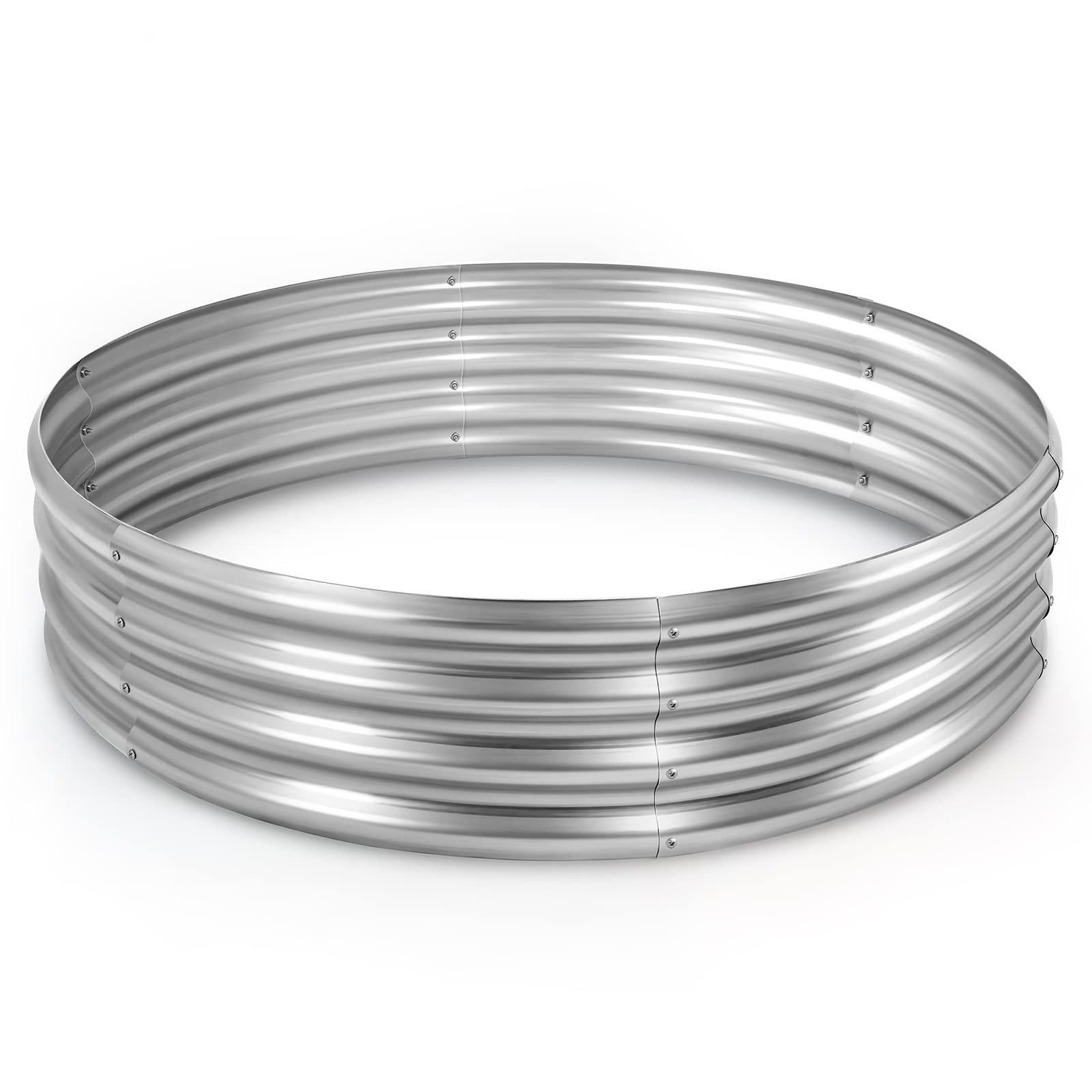 Land Guard Galvanized Steel Raised Garden Bed Kit - Large Round Metal Planter Box for Outdoor Gardening | Perfect for Vegetables, Flowers & Herbs in Backyard, Patio or Balcony