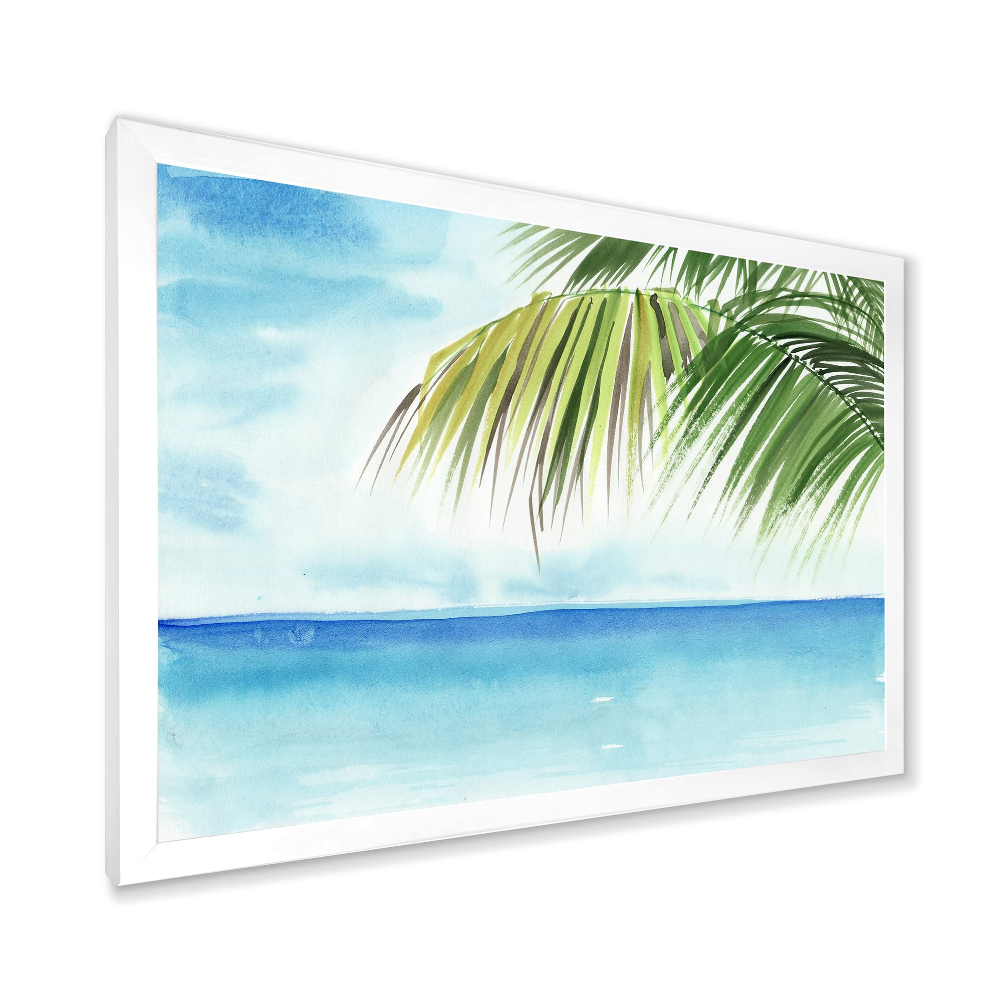 Palm Beach Resort At Dawn III Framed Wall Art - Coastal & Nautical Decor for Living Room, Bedroom, Office | Beach House & Vacation Home Wall Decor