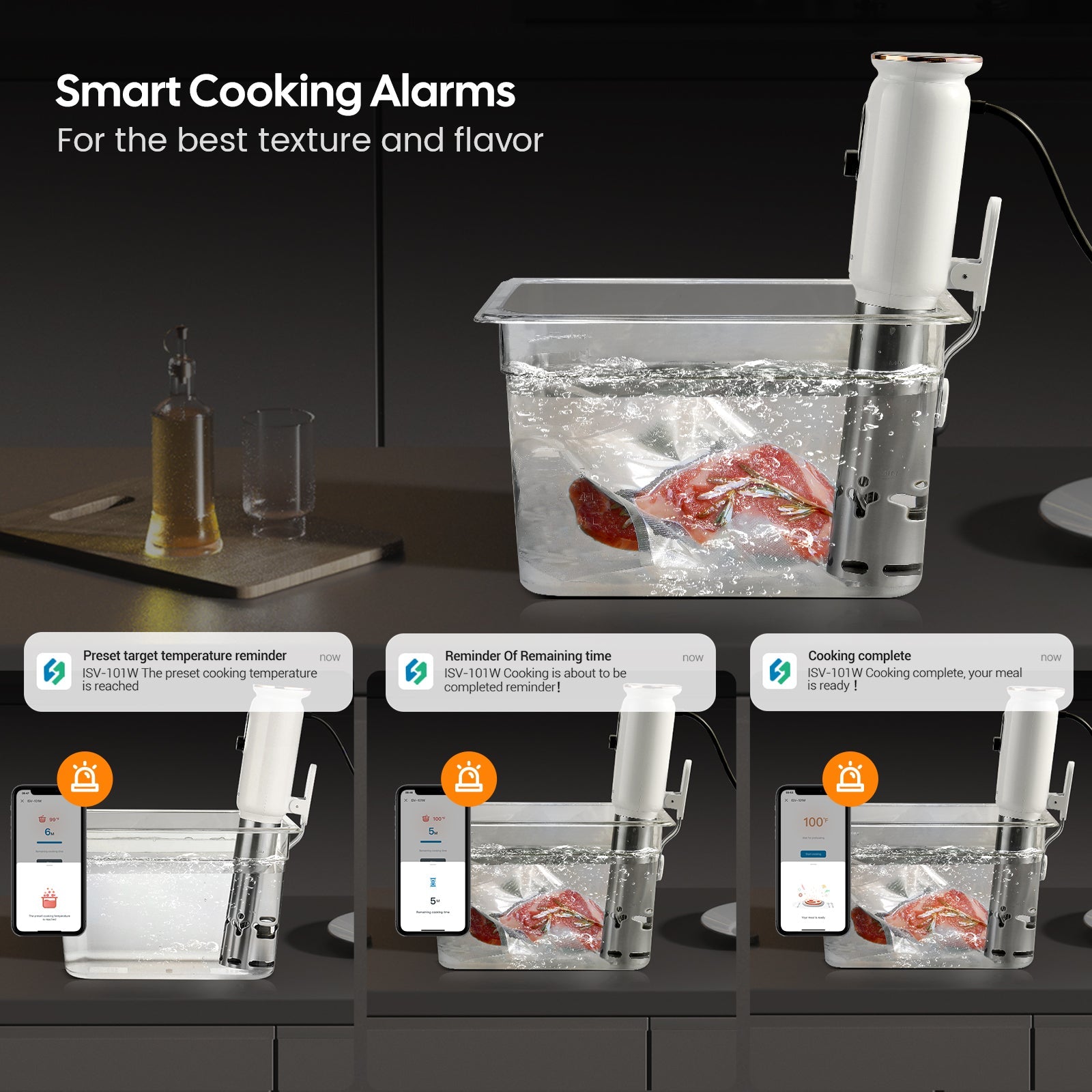 ISV 101W WiFi Sous Vide Cooker - Smart Precision Immersion Circulator for Perfect Steaks, Chicken & Seafood | Ideal for Home Chefs & Restaurant Use