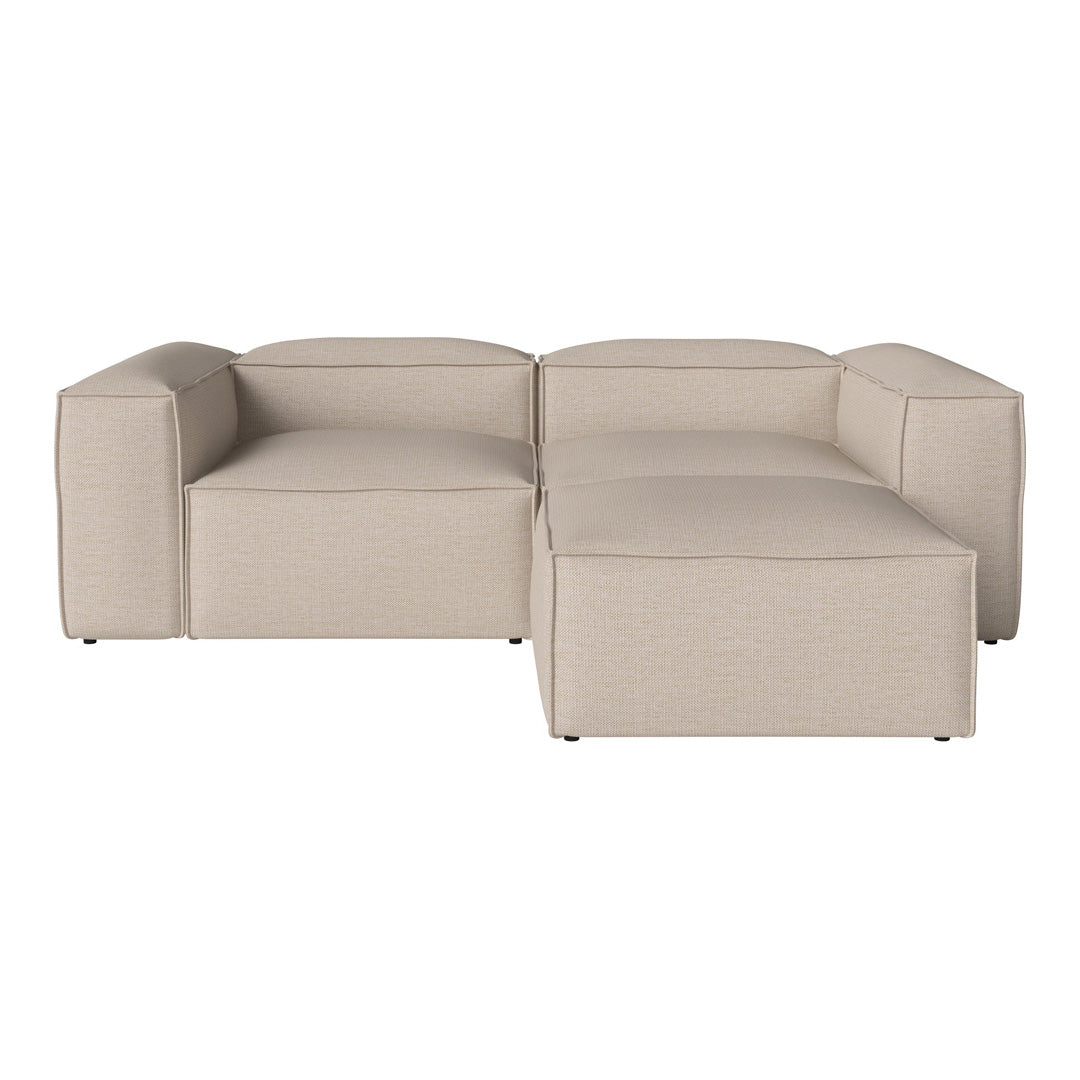 Cosima 2-Seater Small Sofa with Pouf - Compact Loveseat for Small Living Rooms, Apartments & Cozy Spaces