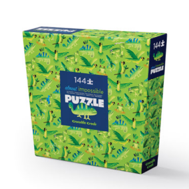 Crocodile Creek 144-Piece Impossible Puzzle - Jungle Jive | Challenging Animal Puzzle for Kids & Adults | Perfect for Family Game Night & Brain Teaser Fun