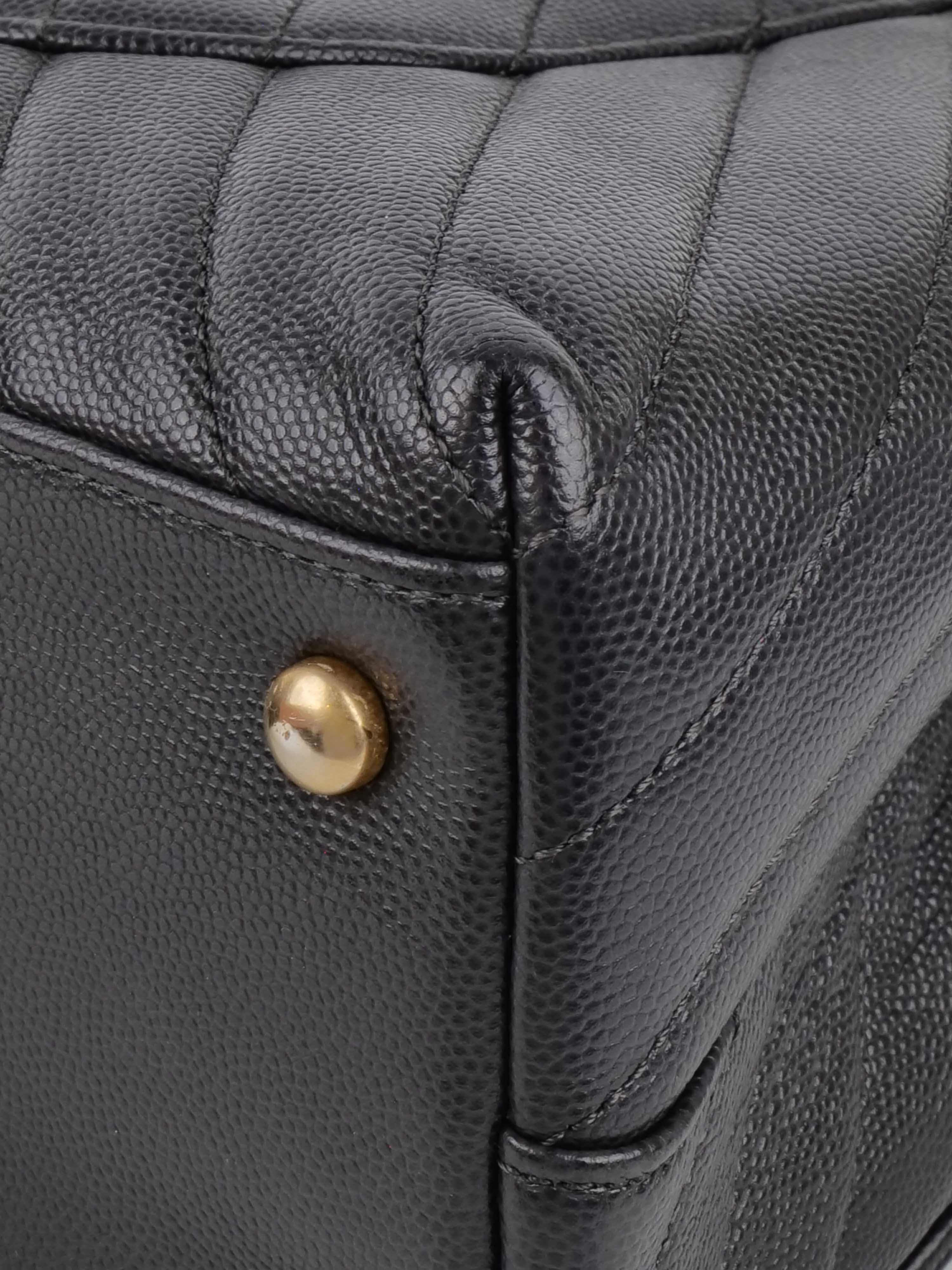 Chanel Medium Coco Handle Bag in Dark Grey with Gold Hardware - Luxury Designer Handbag for Women, Perfect for Work, Evening & Special Occasions