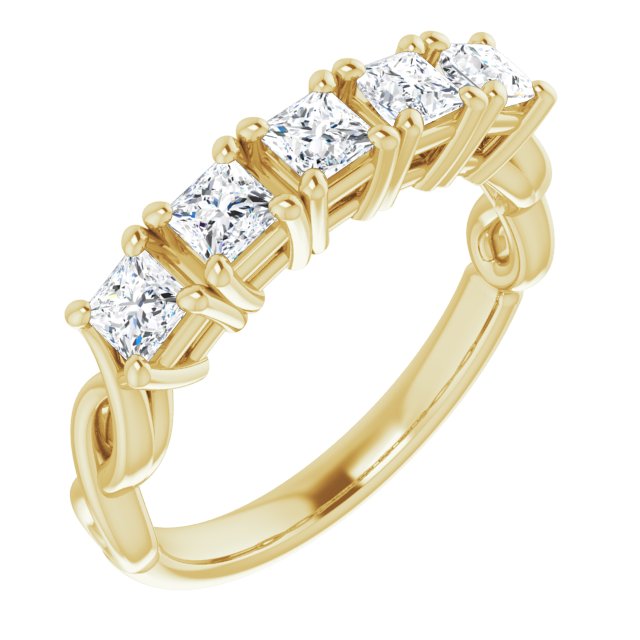0.90 Carat Princess Cut Diamond Wedding Band - Infinity Design Ring for Women - Perfect for Engagement, Anniversary & Bridal Jewelry Gifts