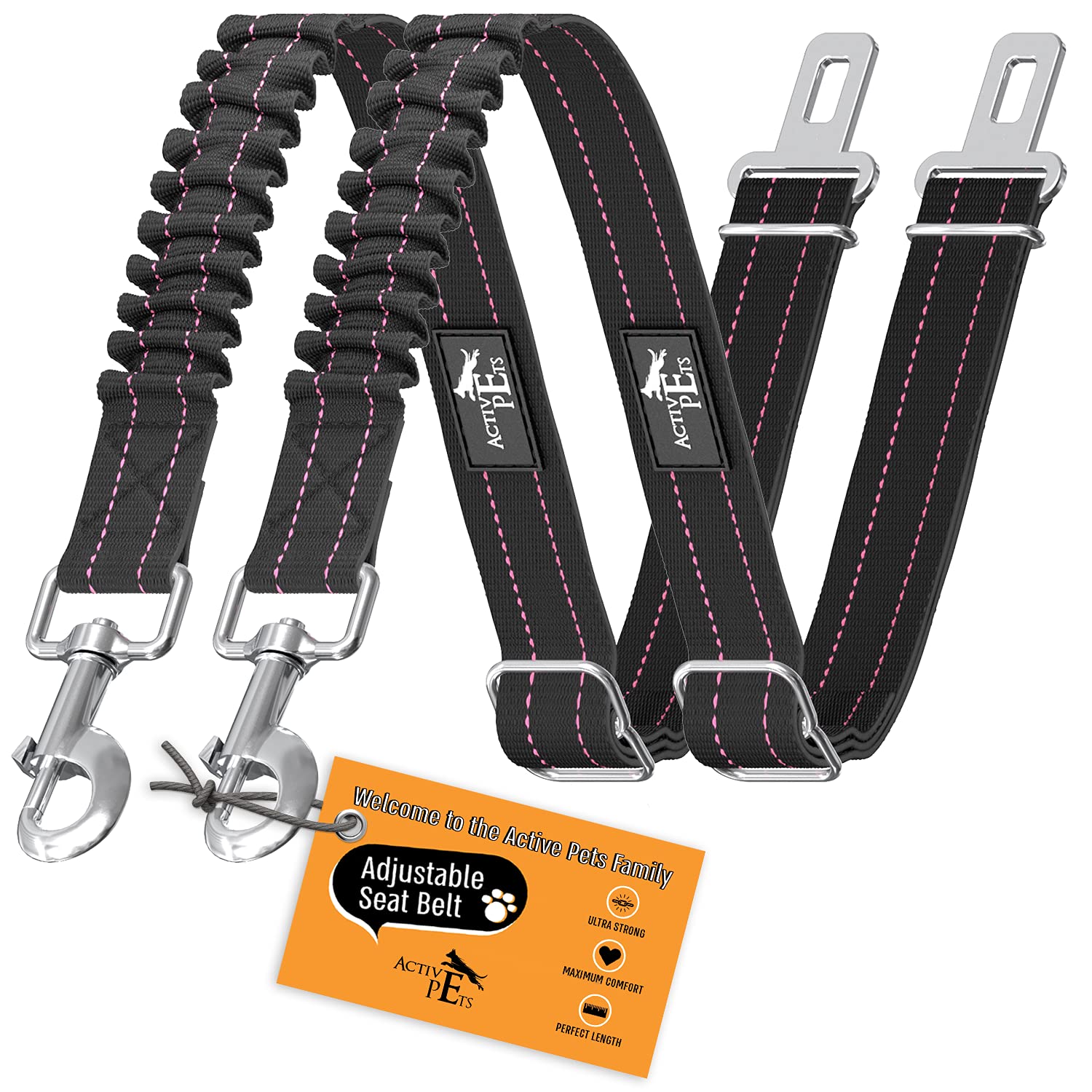 Adjustable Dog Seatbelt for Cars - Durable Pet Safety Harness for Small, Medium & Large Dogs | Perfect for Road Trips & Vet Visits