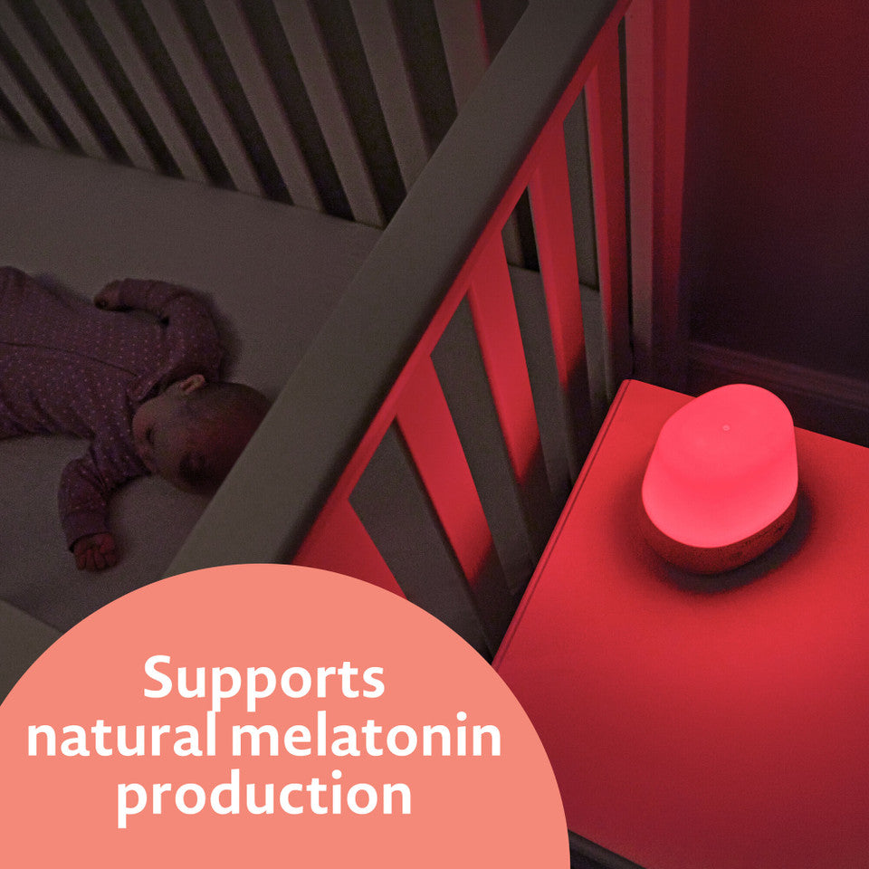 The First Years Red Nursery Night Light and Sound Machine - Soothing Baby Sleep Aid with Soft Glow & White Noise for Newborns & Toddlers - Perfect for Bedtime, Naptime & Nursery Room