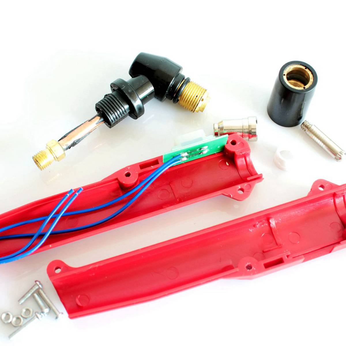 Red Handle Head Body with Built-in Button Switch - Perfect for Industrial Equipment, Machinery, and DIY Projects