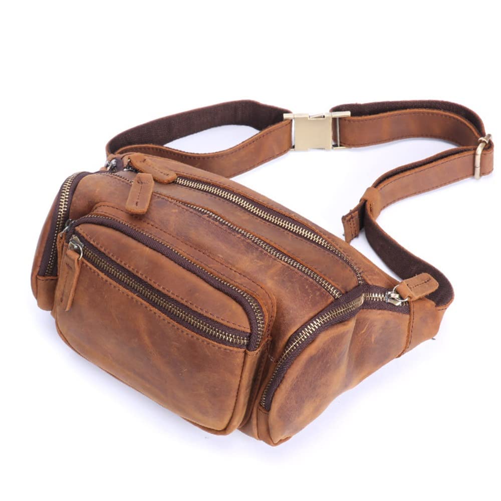 Vintage Multifunctional Men's Crossbody Bag - Waist Pack, Messenger Bag & Phone Pouch for Outdoor, Travel & Daily Use (33x16x13cm, Retro Style)