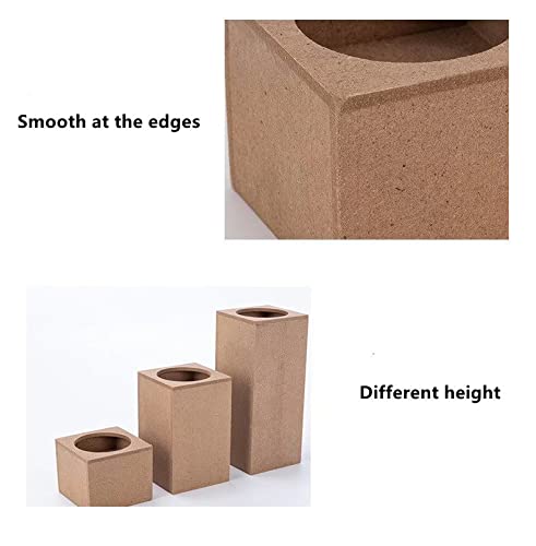 3 Pcs Wooden Candlestick Holders - Rustic Pillar Candle Stands for Table Centerpiece, Home & Living Room Decor - Perfect for Weddings, Dinner Parties, and Cozy Fall Evenings