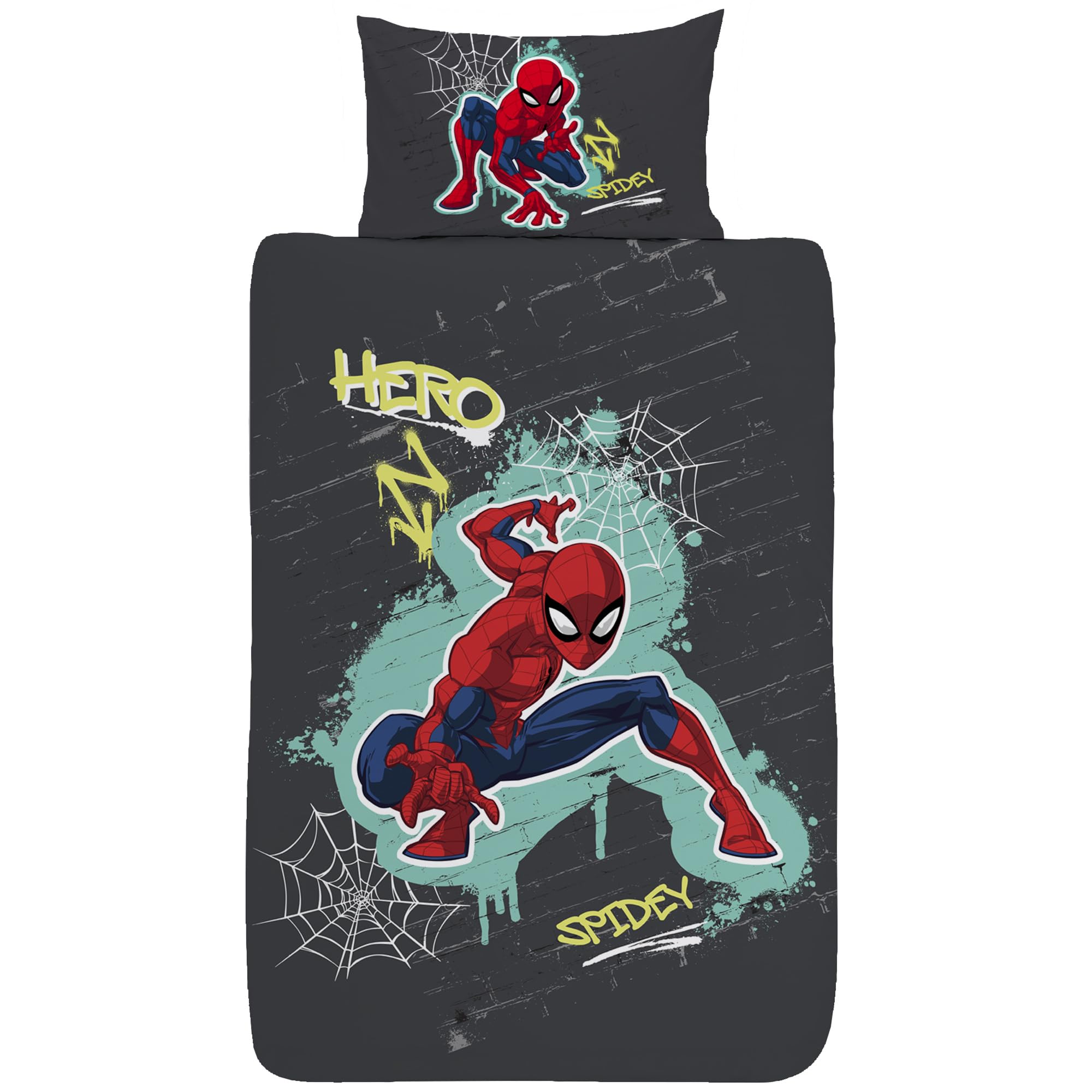 Spider-Man Reversible Duvet Cover Set for Kids - Single Size with Pillowcase | Marvel Superhero Bedding for Boys & Girls | Perfect for Themed Bedrooms & Sleepovers