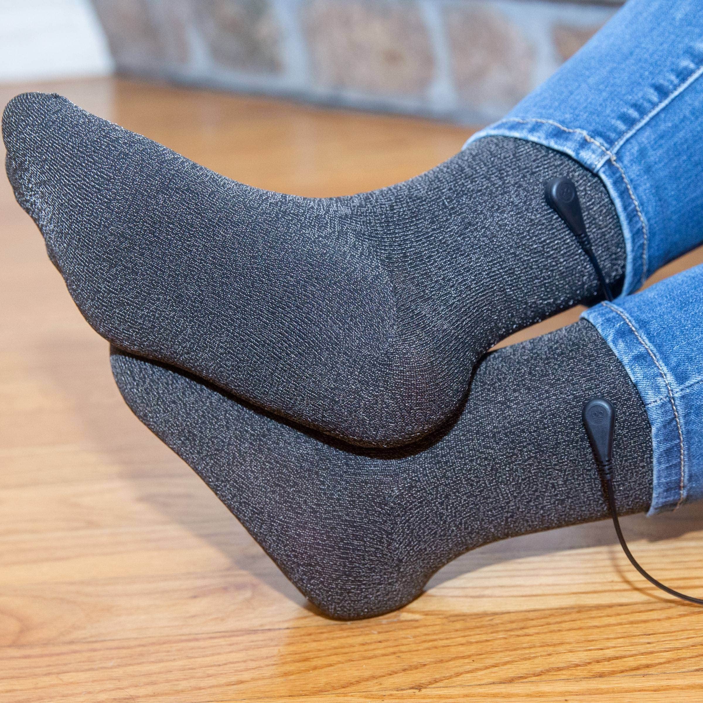 OKOHEY Grounding Socks with 30% Pure Silver Fiber - Conductive Earthing Quarter Socks for Men & Women - Improve Sleep & Reduce Stress - Perfect for Yoga, Meditation & Home Relaxation
