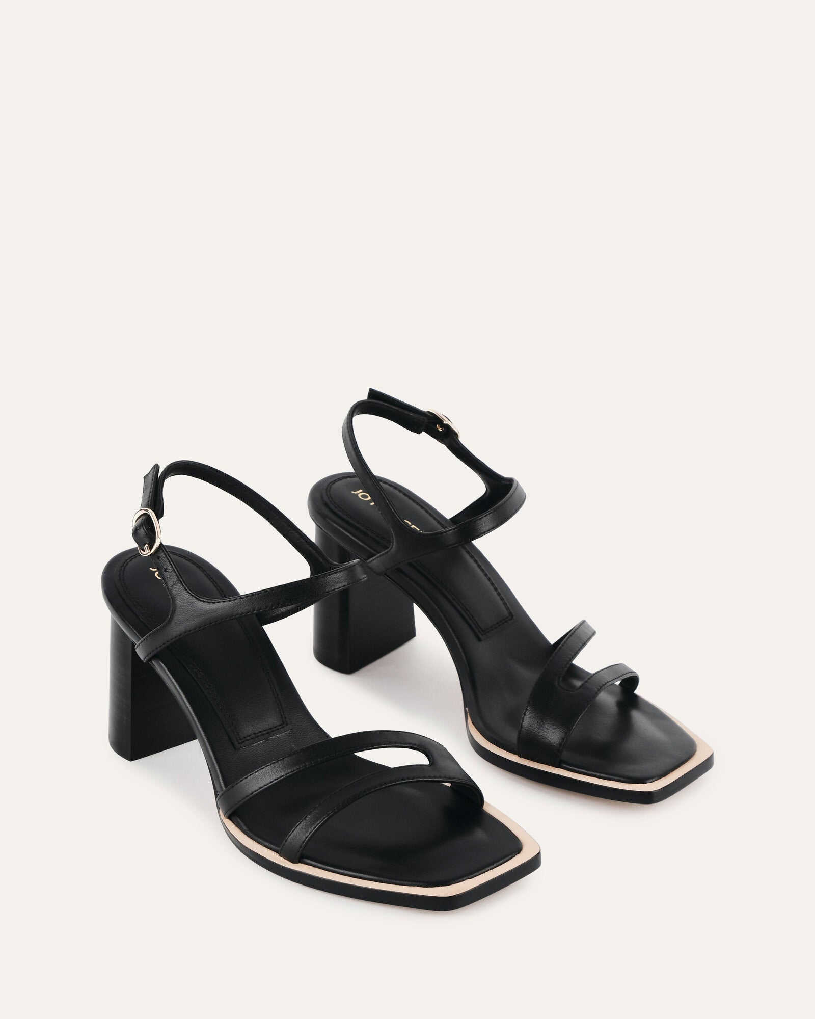 Casey Women's Black Leather High Heel Sandals - Elegant Dressy Strappy Heels for Weddings, Parties & Evening Events