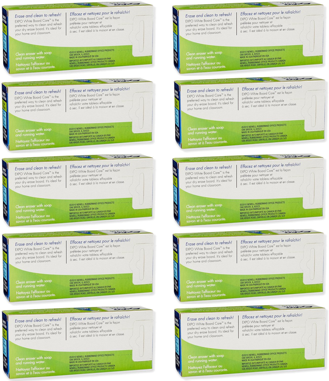 Expo Whiteboard Erasers - Pack of 10 for Classroom, Office & Home Use - Dry Erase Board Cleaners for Teachers, Students & Professionals