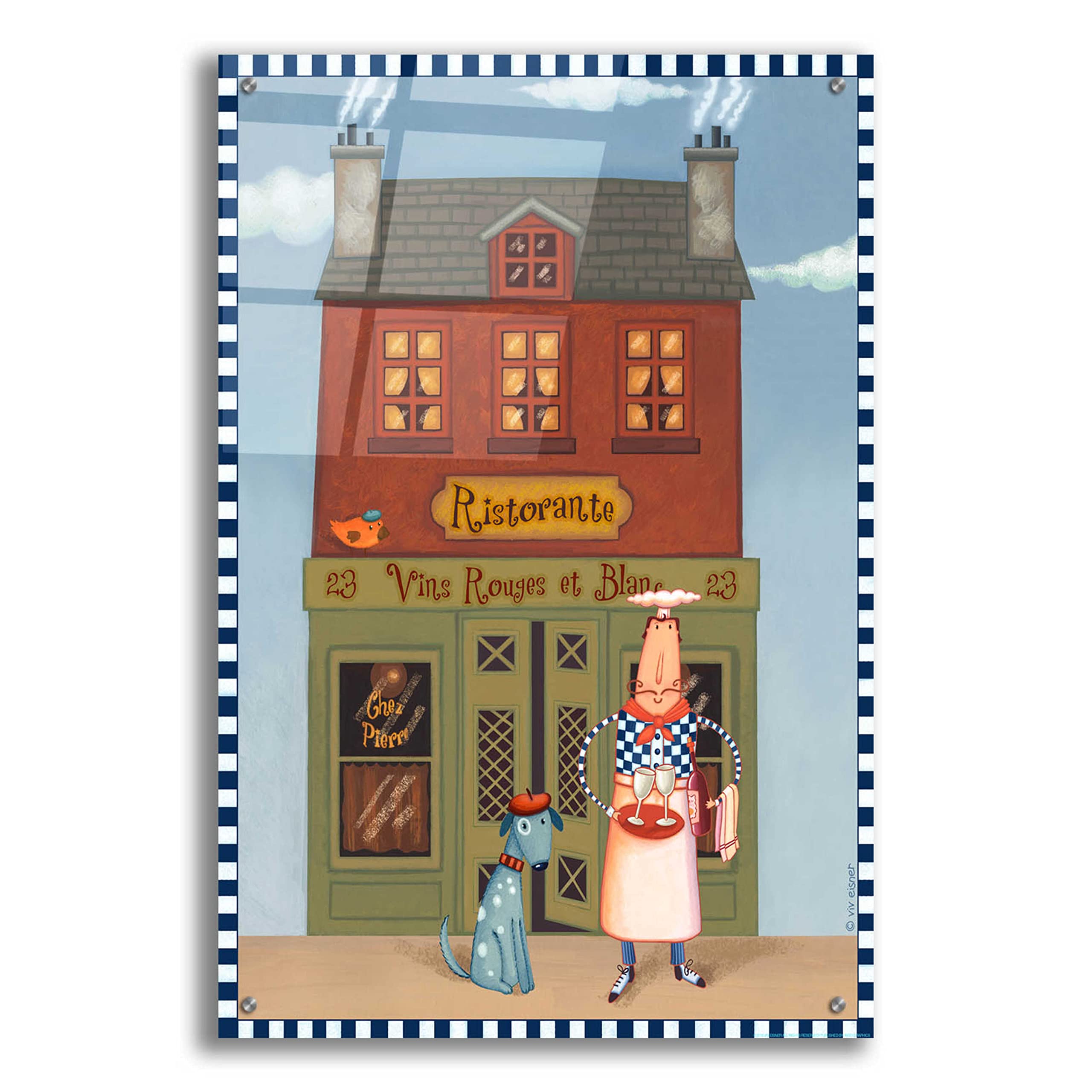 Viv Eisner 'Chef 8 Ristorante' Acrylic Glass Wall Art - 24x36 Inch Modern Kitchen Decor - Perfect for Restaurants, Home Dining Rooms & Italian-Themed Interiors