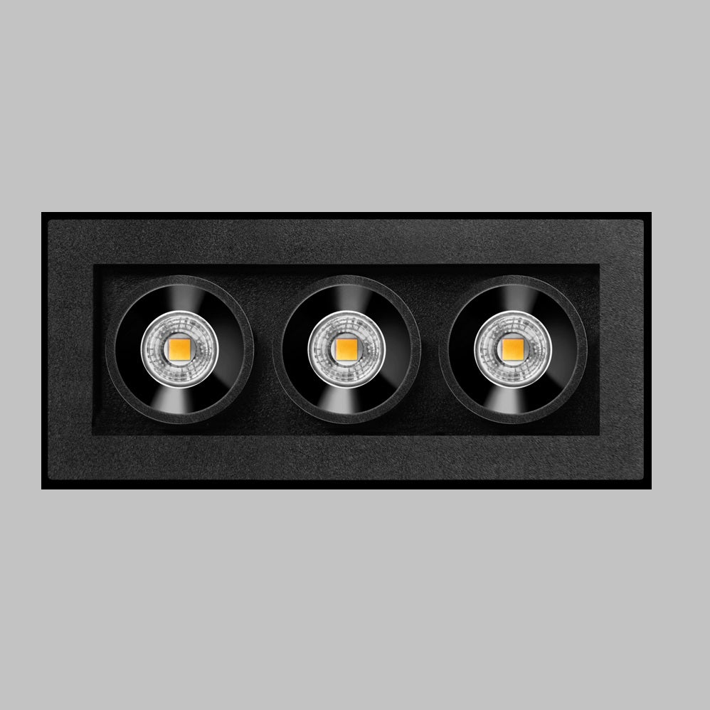Black Foster Micro Recessed 3 LED Downlight - Energy Efficient Dimmable Ceiling Light for Kitchen, Bathroom, and Hallway Lighting