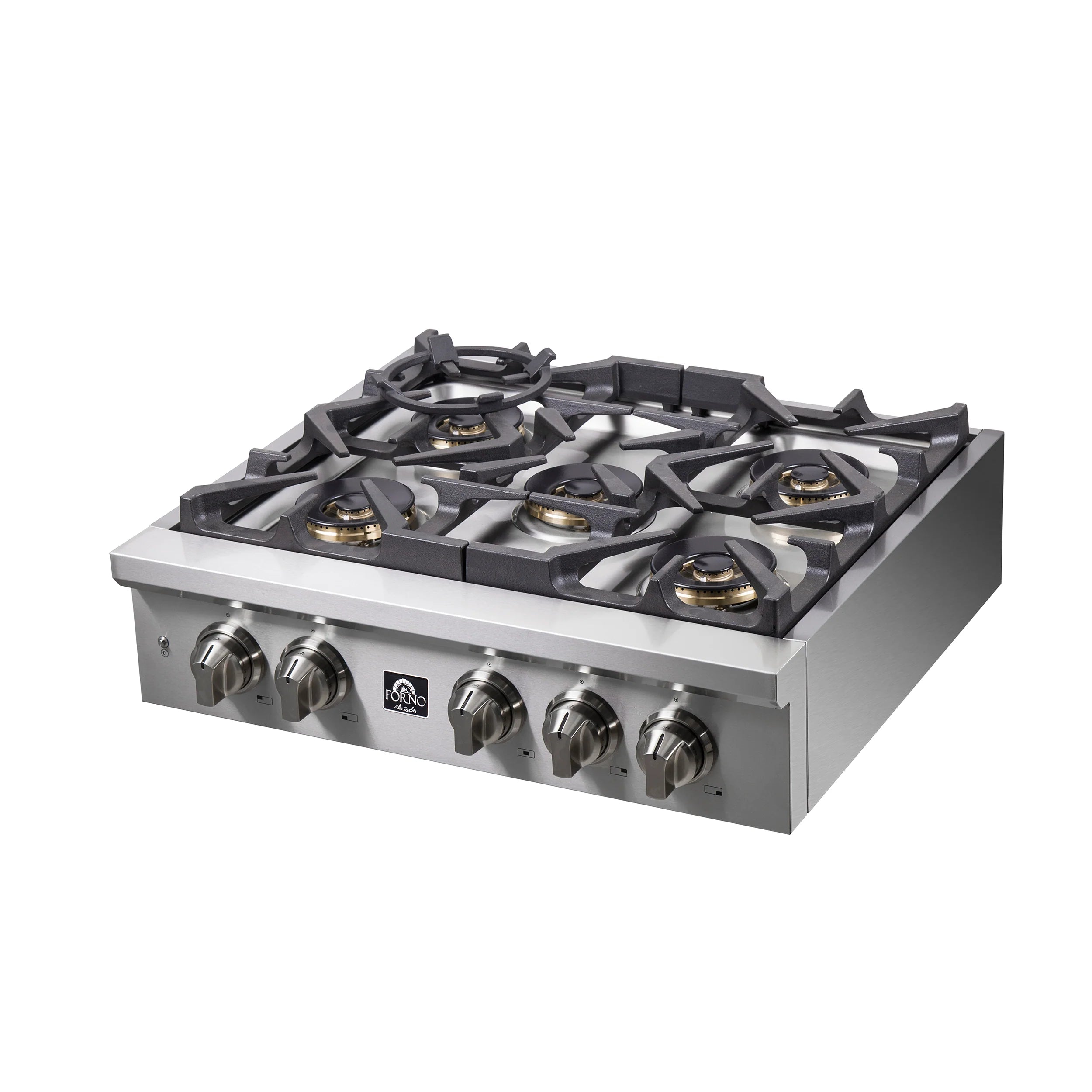 Forno Spezia 30 Inch 5 Burner Stainless Steel Gas Cooktop with Wok Ring & Griddle - Model FCTGS5751 | Perfect for Home Kitchens, Restaurants & Outdoor Cooking