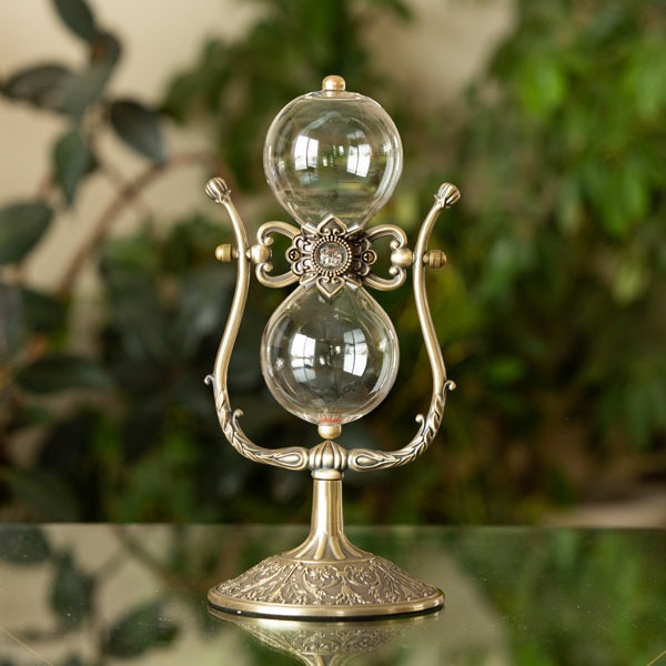 Vintage Rotating Hourglass Urn - Classic Sand Timer for Home Office Decor, Meditation & Gift Giving