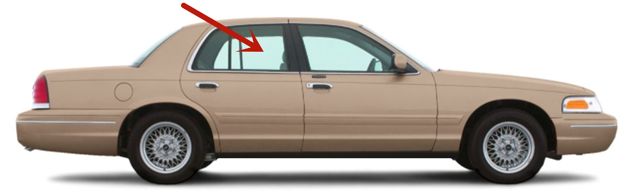 Ford Crown Victoria 1998-2011 Right Rear Passenger Side Window Glass Replacement - Perfect for DIY Auto Repair, Window Replacement & Vehicle Maintenance