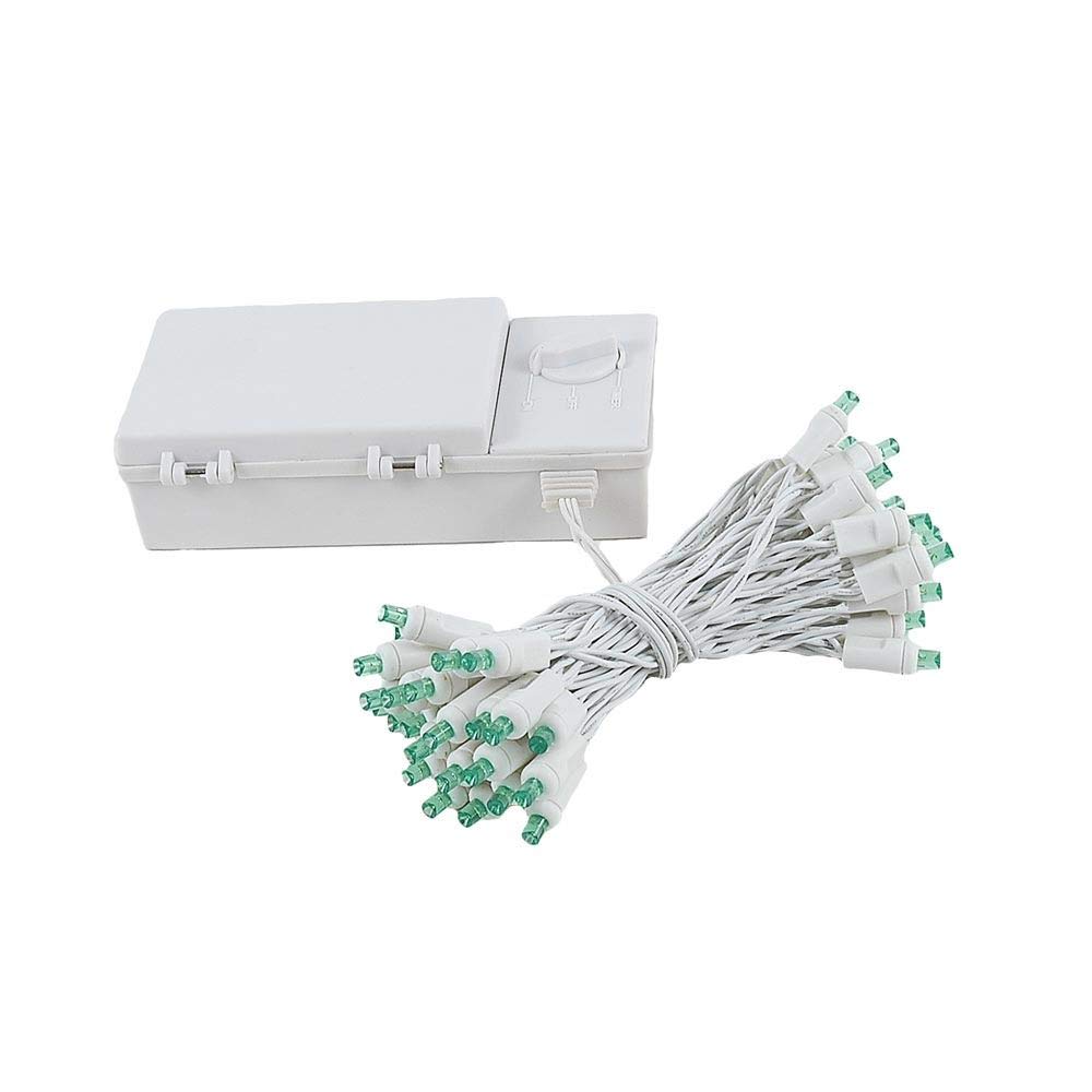 50 LED Battery Operated Christmas Mini Lights - Green Wire Novelty String Lights (17 Feet) for Holiday Decorations, Parties, Weddings & Indoor/Outdoor Decor