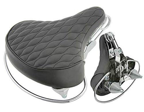 Lowrider Beach Cruiser Bike Saddle - Diamond Web Spring Black Seat for Comfortable Riding | Perfect for Cruiser, Chopper, Fixie, Road & Mountain Bikes | Ideal for Beach Rides, City Commuting & Leisure Cycling