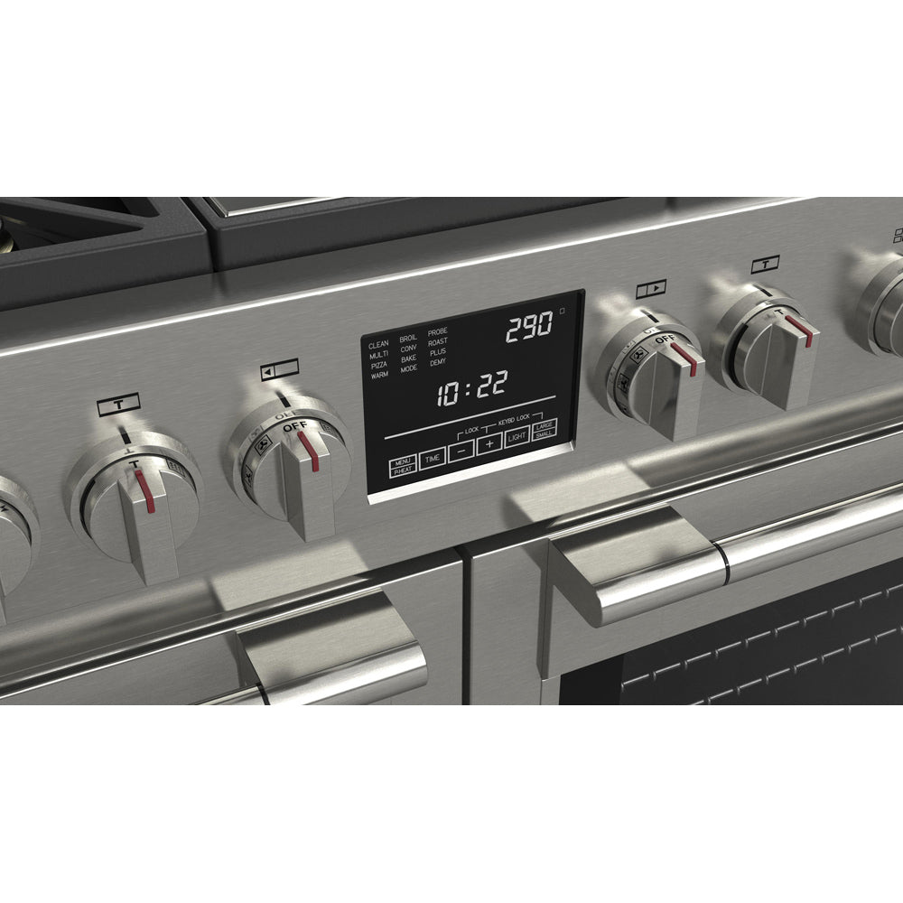 Fulgor Milano 48-inch 600 Series Dual Fuel Range with 6 Burners & Stainless Steel Trilaminate Griddle (F6PDF486GS1) - Professional Gas Stove for Home Chefs & Commercial Kitchens