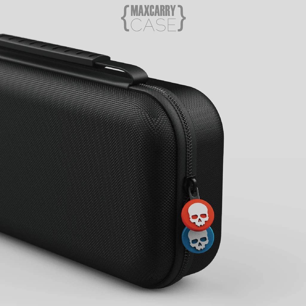 Skull & Co. Maxcarry Case for Nintendo Switch - Portable Hard Shell Travel Protection Case with Storage for Switch Console, GripCase & Accessories (Black) | Perfect for Gaming On-The-Go & Travel Protection