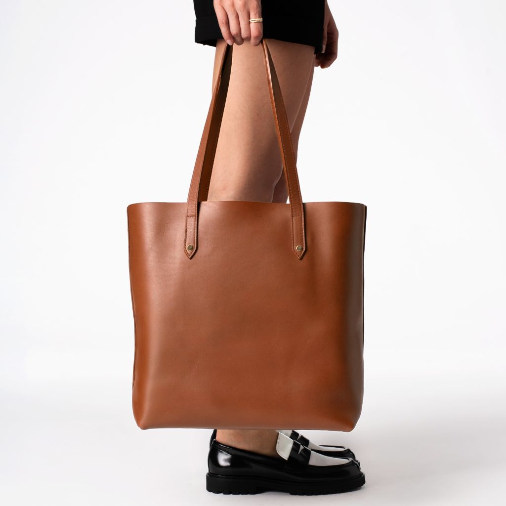 Premium Genuine Leather Everyday Tote Bag - Large Size in Gold | Stylish & Durable Handbag for Work, Travel & Shopping | Perfect Women's Fashion Accessory