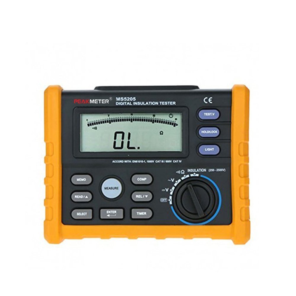PM5205 Digital Insulation Tester - 1000V Resistance Meter & Megohmmeter with Auto Power Off - Perfect for Electricians, HVAC Technicians, and Industrial Maintenance