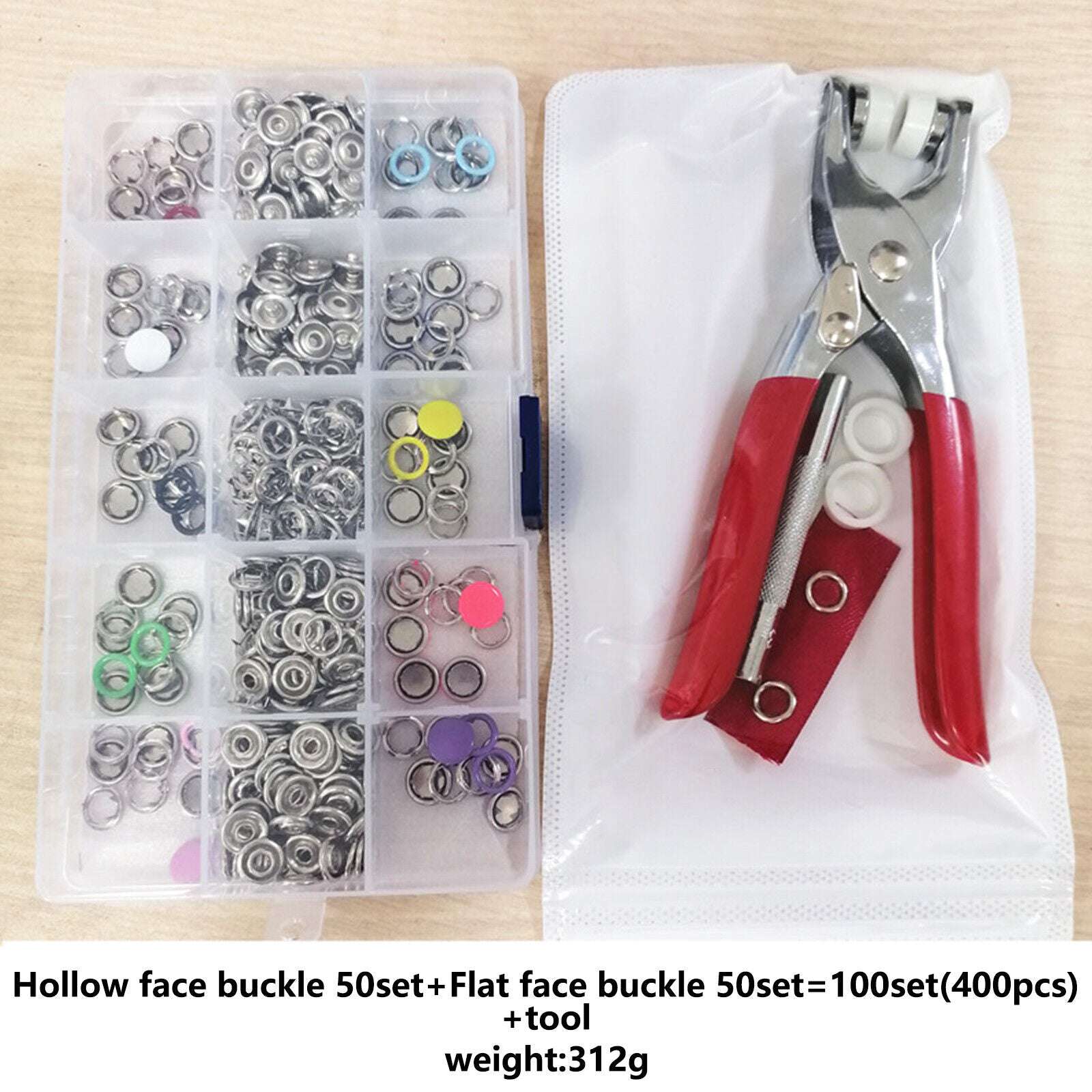 100Pcs Metal Sewing Buttons Press Stud Snap Fastener Kit with Plier Tool - DIY Clothing Repair, Jeans Jacket Crafting, Leather Accessories Making