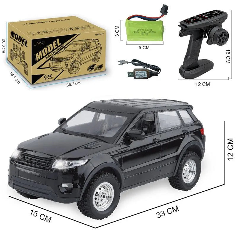 LDRC 1299 RTR 1/14 Scale 2.4Ghz 4WD Off-Road RC Truck with LED Lights - Full Proportional Remote Control Climbing Vehicle for Kids & Adults - Perfect for Outdoor Racing, Backyard Crawling and Off-Road Adventures