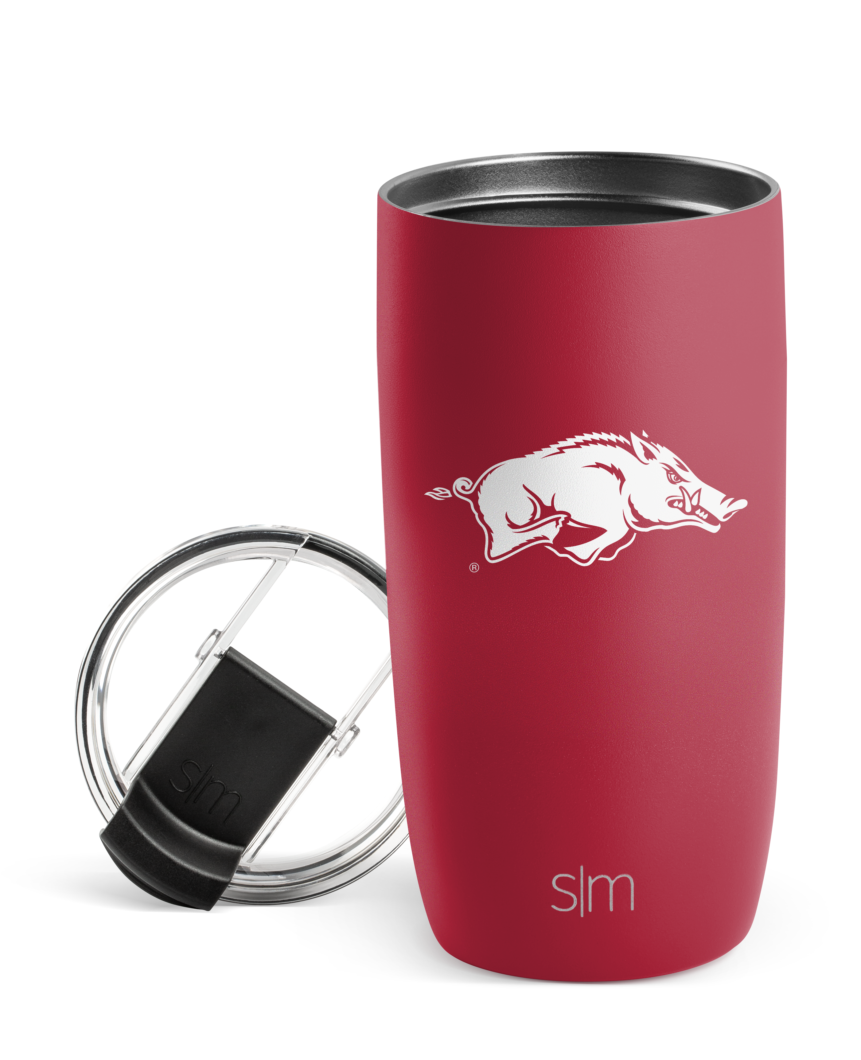 Collegiate Voyager Tumbler with Clear Flip Lid & Straw - 20oz Insulated Stainless Steel Water Bottle for School, Gym & Travel - Keeps Drinks Cold for 24 Hours