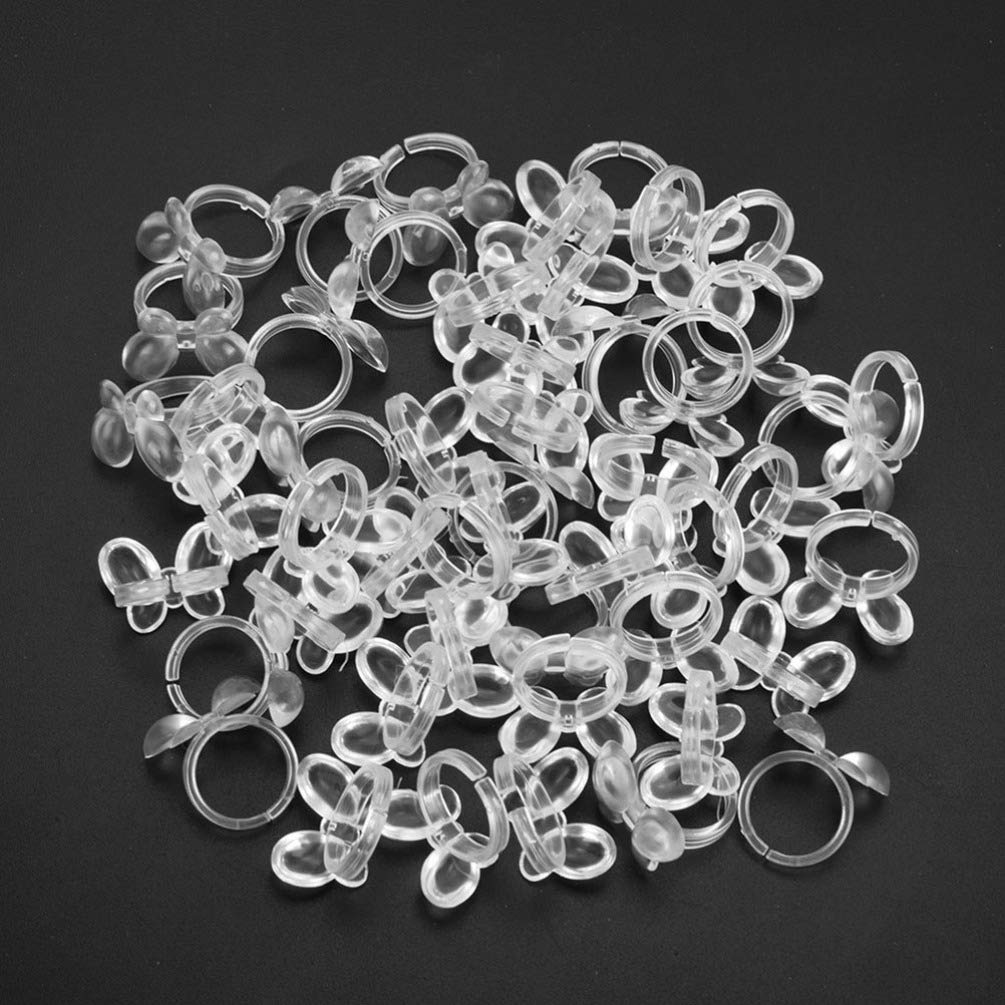 FOMIYES 50pcs Transparent Nail Polish Display Rings for Manicure Training - Women's Nail Art Practice Stand, DIY Colorful Polish Tips - Perfect for Salon, Home Use & Nail Art Enthusiasts