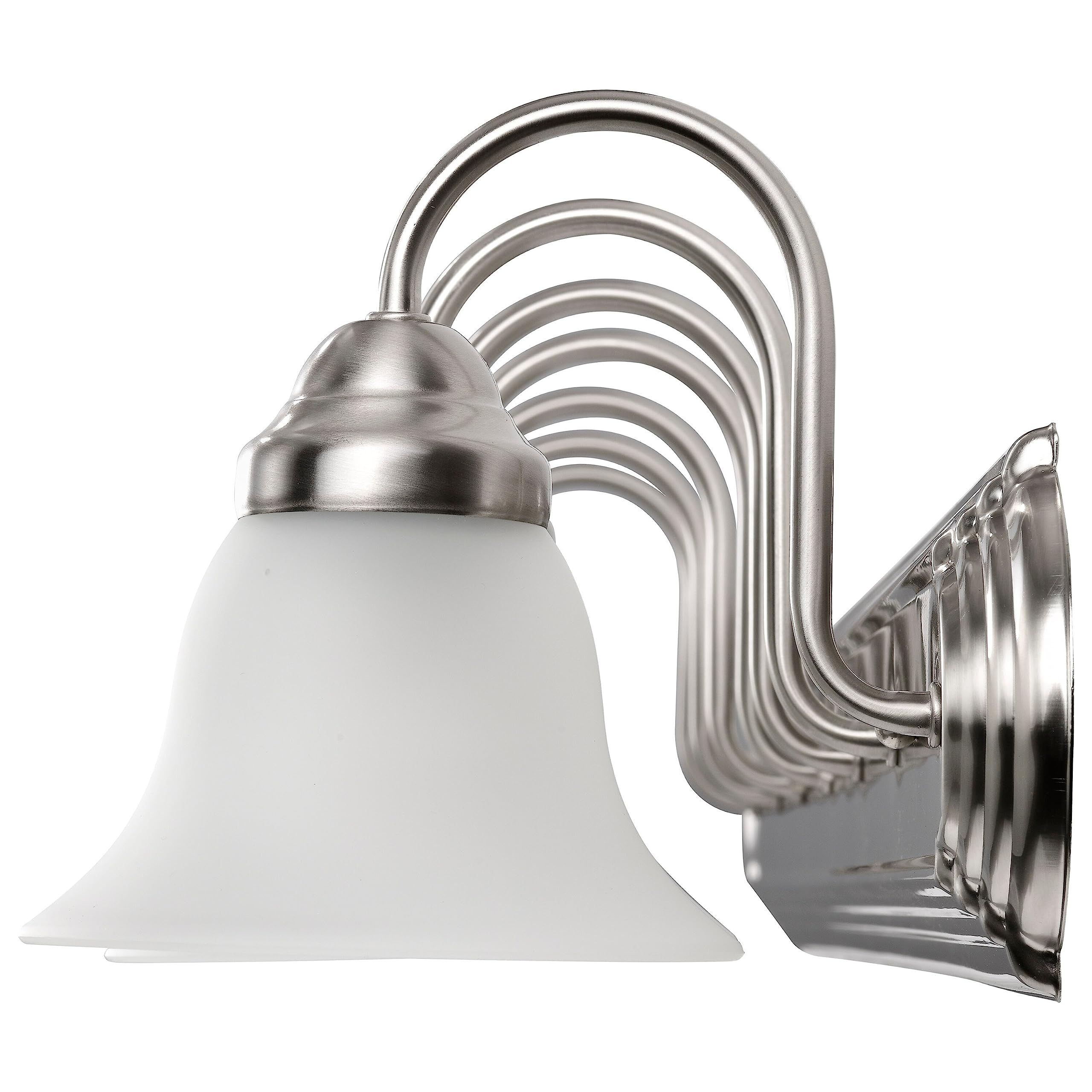 Nuvo 60/3283 Seven-Light Wall Vanity Fixture - Brushed Nickel with Frosted Glass Shades - Perfect for Bathroom, Bedroom, and Dressing Room Lighting