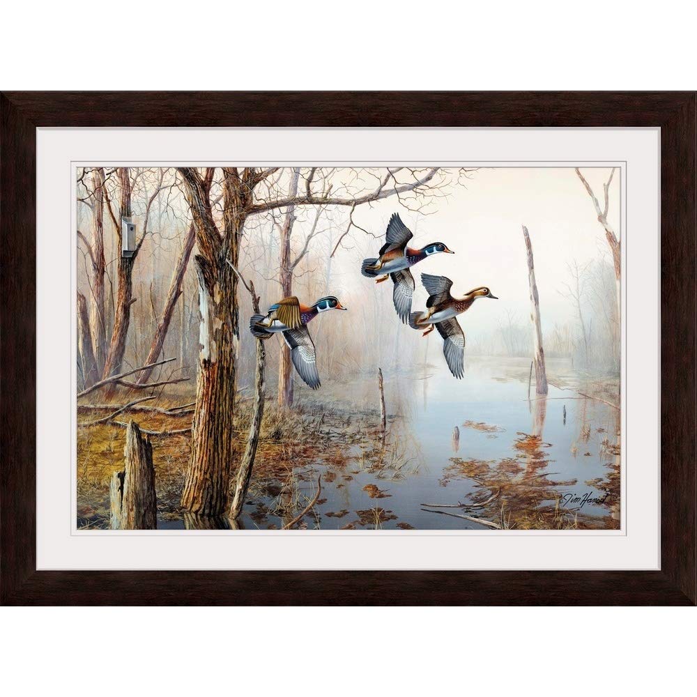 GREATBIGCANVAS Backwater Espresso Framed Canvas Wall Art Print - 36x24 Inches, Modern Home Decor for Living Room, Bedroom & Office - Ready to Hang