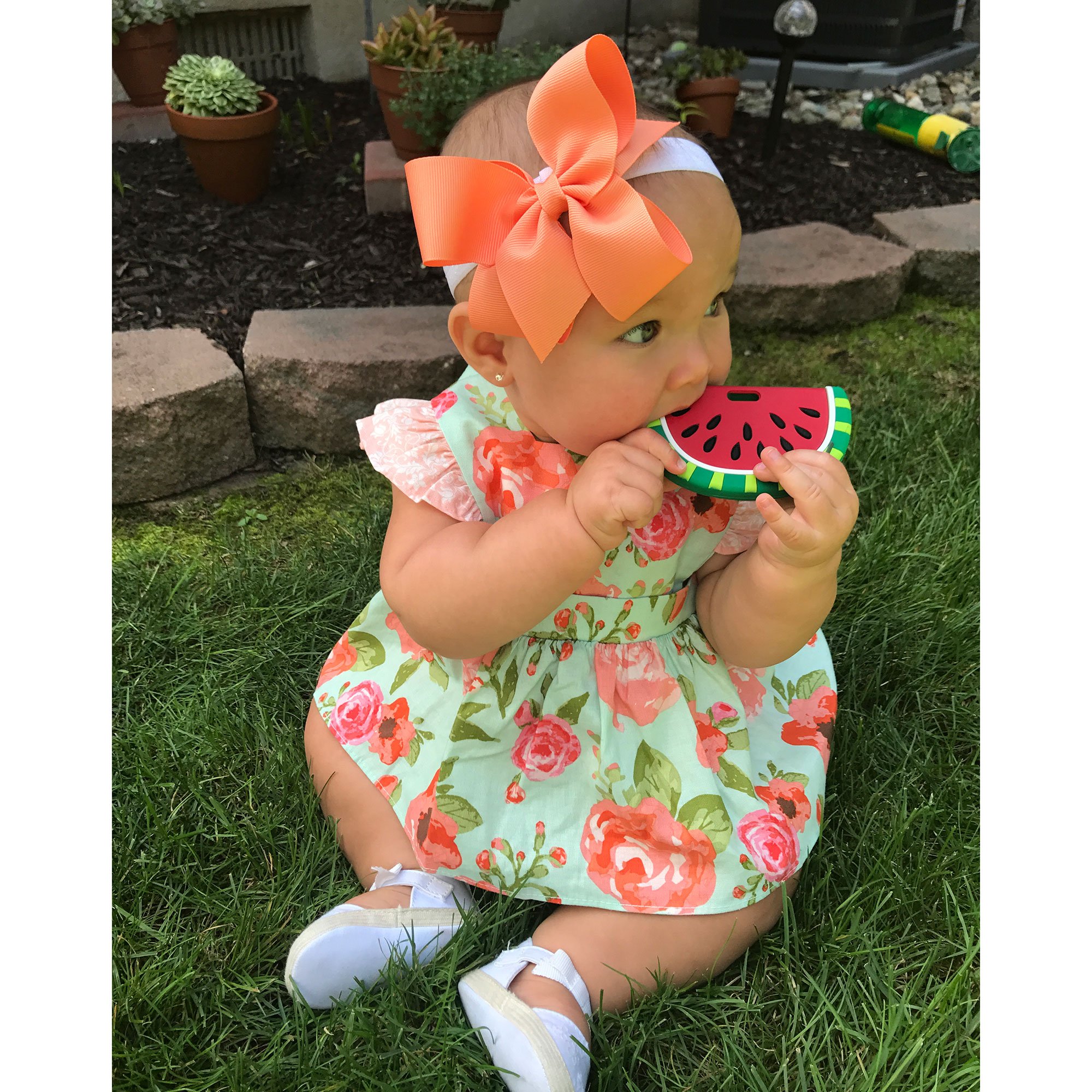 BPA Free Watermelon Baby Teether - Safe Silicone Teething Toy for Infants & Toddlers | Freezer-Friendly, Soothing Gum Relief for Happy Babies | Perfect for On-the-Go, Daycare & Home Use