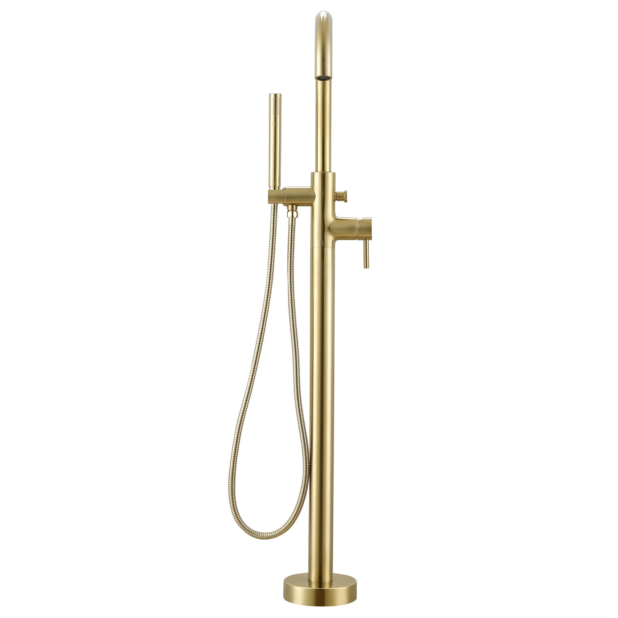 Ancona Nero Freestanding Bathtub Faucet in Brushed Champagne Gold - Modern Bathroom Fixture for Luxury Spa Experience
