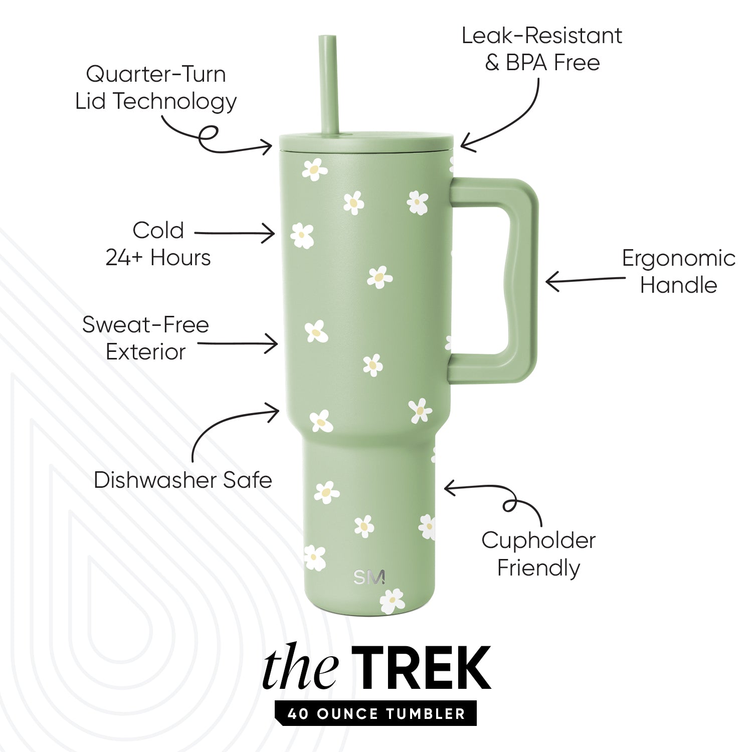 Premium Trek Tumbler 190 - 20oz Insulated Stainless Steel Water Bottle with Leakproof Lid for Hiking, Camping & Outdoor Adventures