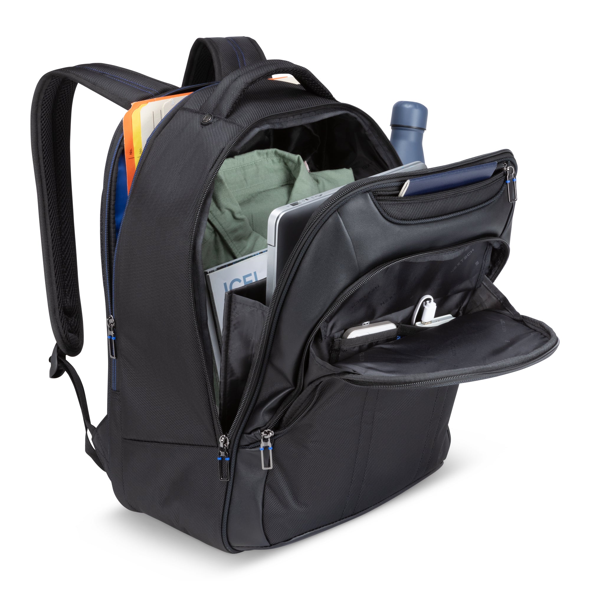 Nextech Professional Business Backpack for Men & Women - Waterproof Laptop Backpack with USB Charging Port - Perfect for Office, Travel, and Commuting