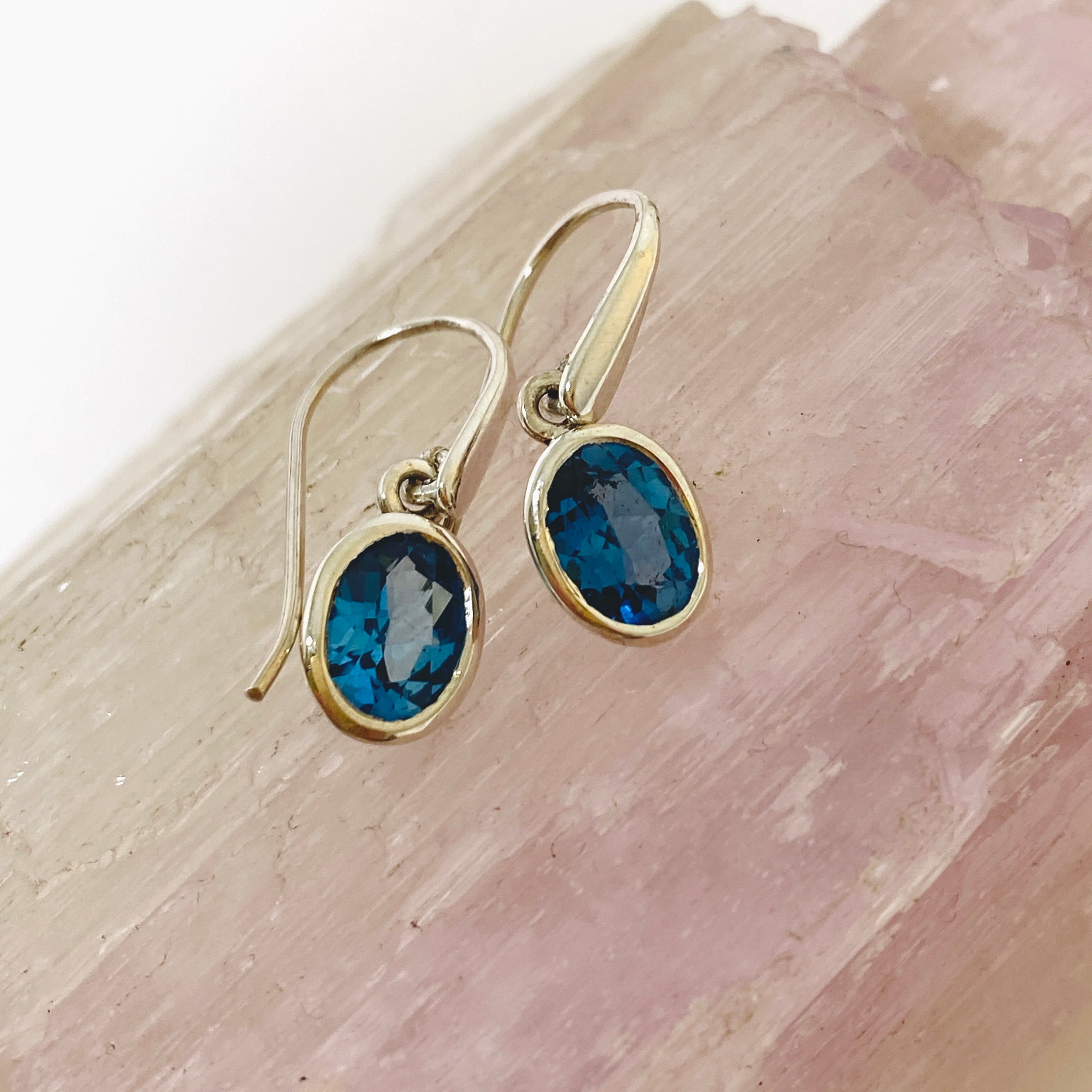 London Blue Topaz Oval Faceted Earrings for Women - 925 Sterling Silver Dangle Earrings - Elegant Jewelry Gift for Birthday, Anniversary & Valentine's Day - Perfect for Parties, Weddings & Special Occasions