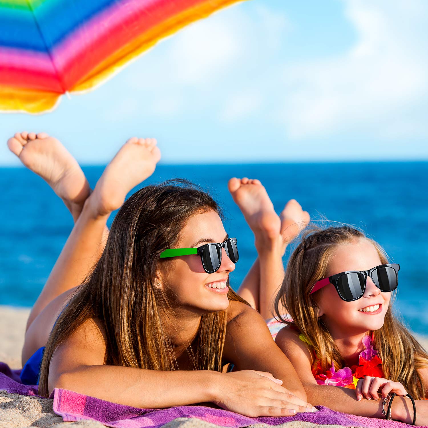 36 Pack Neon Sunglasses - Funny Party Hats Glasses for Pool, Beach & Birthday Parties - Bulk Novelty Sunglasses for Summer Events & Costume Accessories