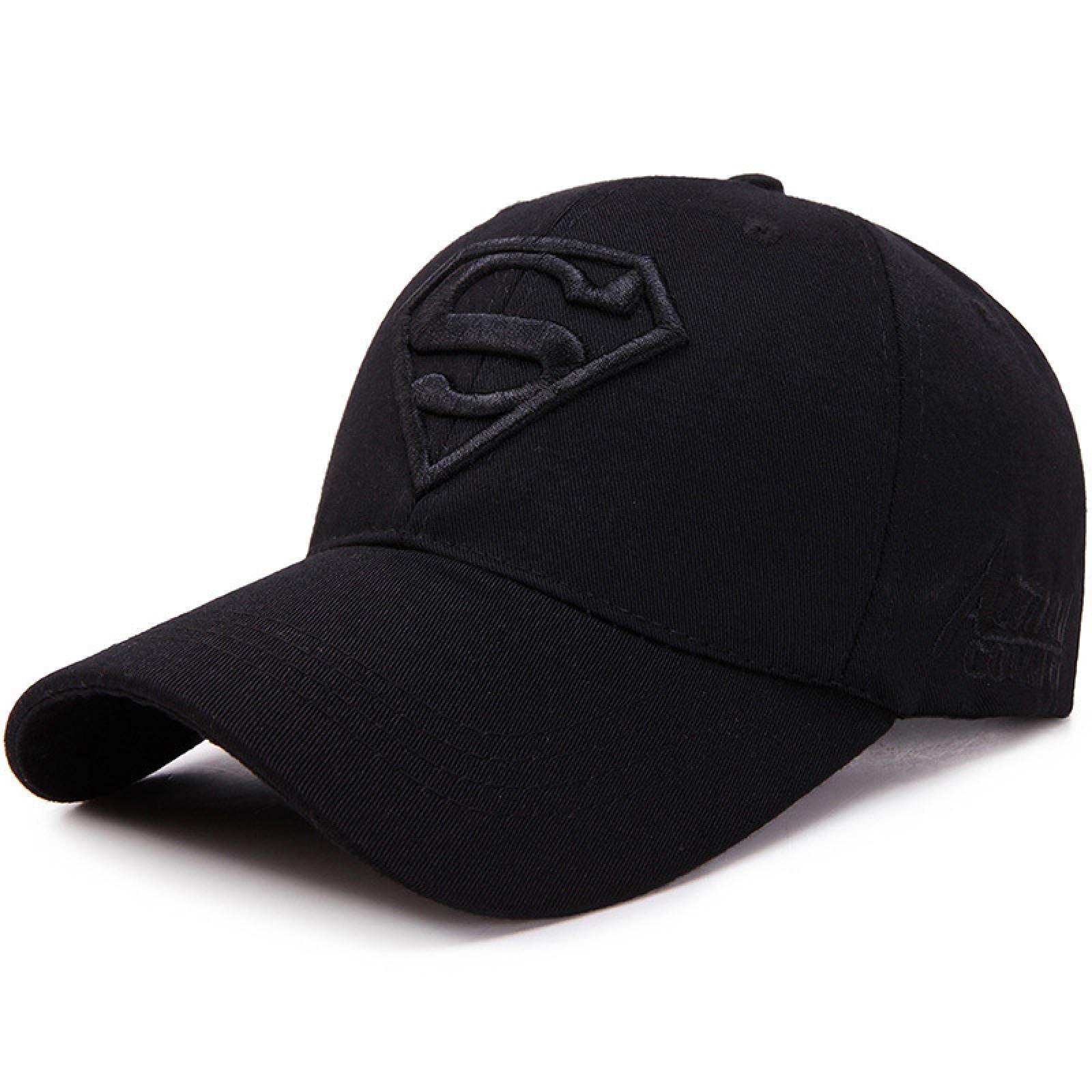 Adjustable Cotton Baseball Caps for Men & Women - Spring Summer Autumn Fashion Sun Hat with Superman Design (56-60cm, Black) | Outdoor Sports, Casual Wear & Sun Protection