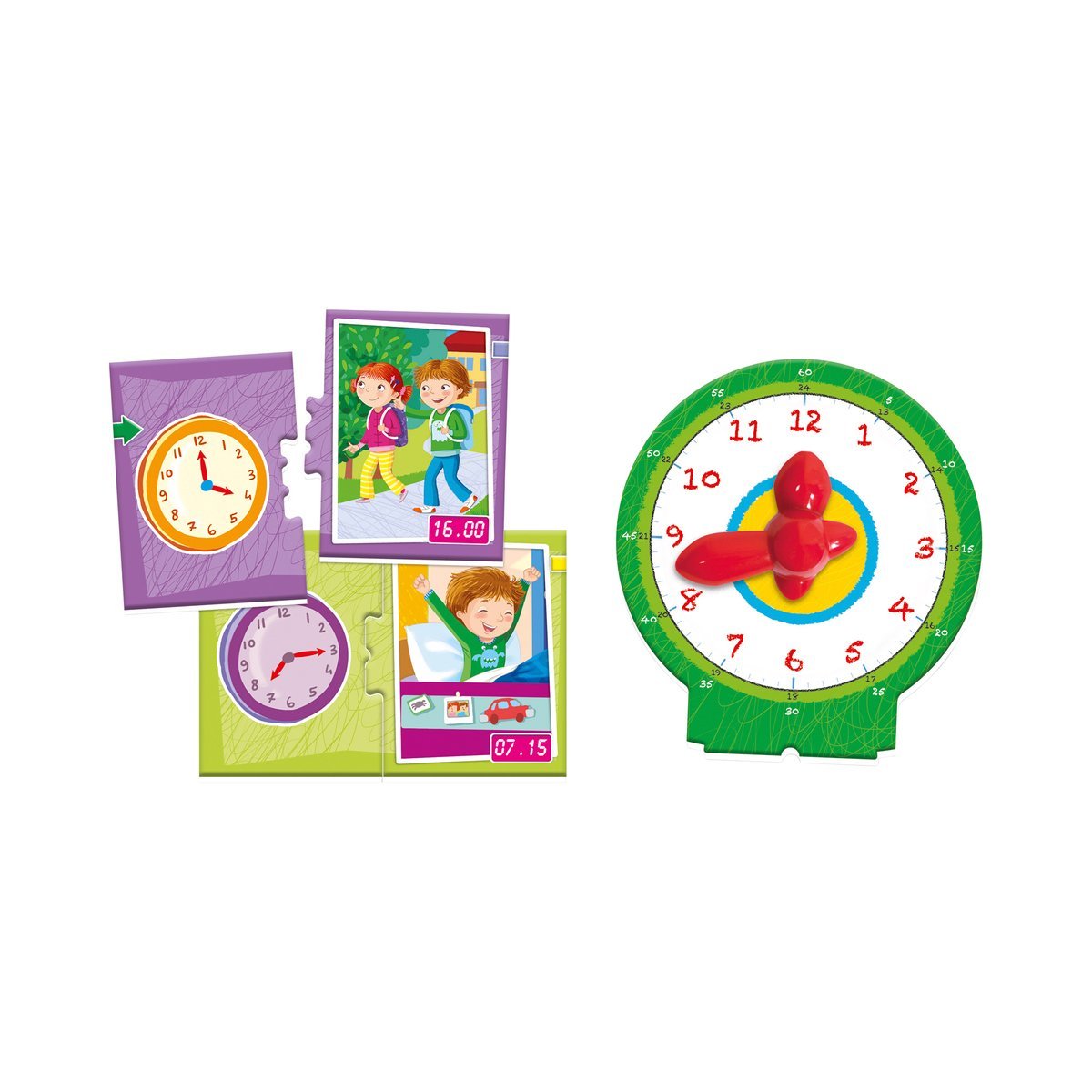 Clementoni 96097 Learning to Play - How Late is It? Educational Clock Toy for Kids - Perfect for Teaching Time & Early Learning at Home or School