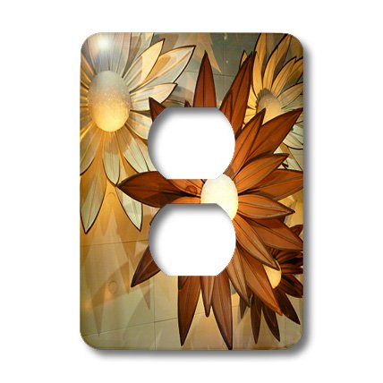 3D Rose Pop Art Flowers Outlet Cover - Decorative Electrical Outlet Cover Plate, Modern Home Decor for Living Room, Bedroom, Kitchen - Safe & Easy Installation