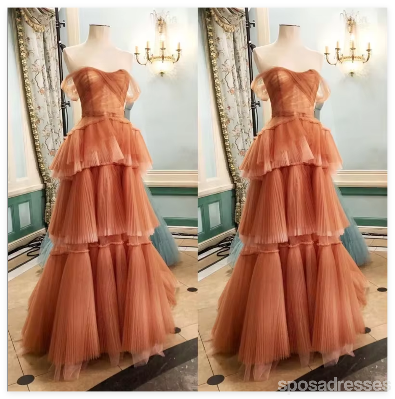 Elegant Brown A-Line Off-Shoulder Maxi Party Prom Dress - Formal Evening Gown for Women - Perfect for Homecoming, Wedding Guest & Special Occasions