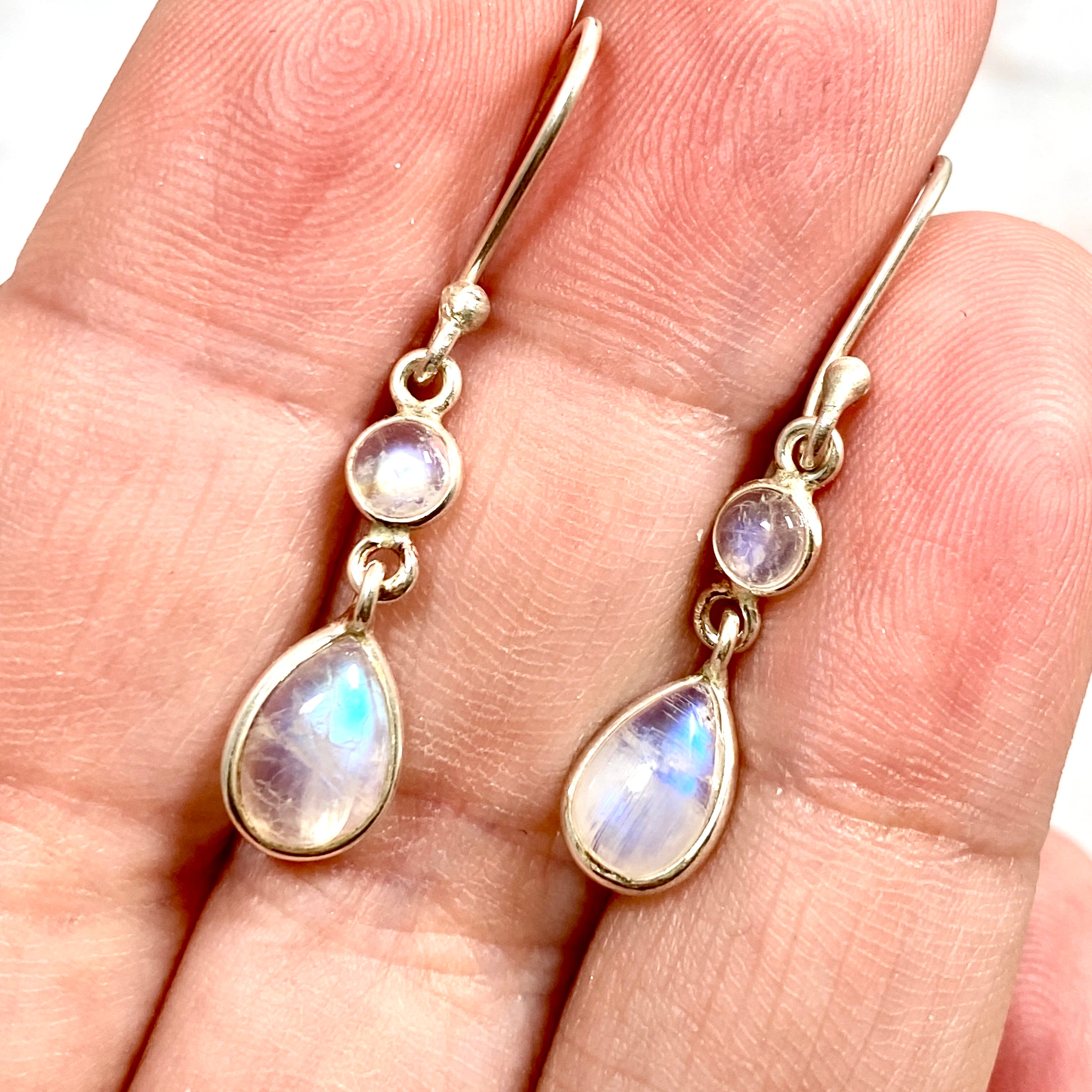 Rainbow Moonstone Teardrop Earrings for Women – Multi Stone Dangle Earrings – Elegant Boho Jewelry Gift for Birthday, Wedding & Party – KEGJ1199