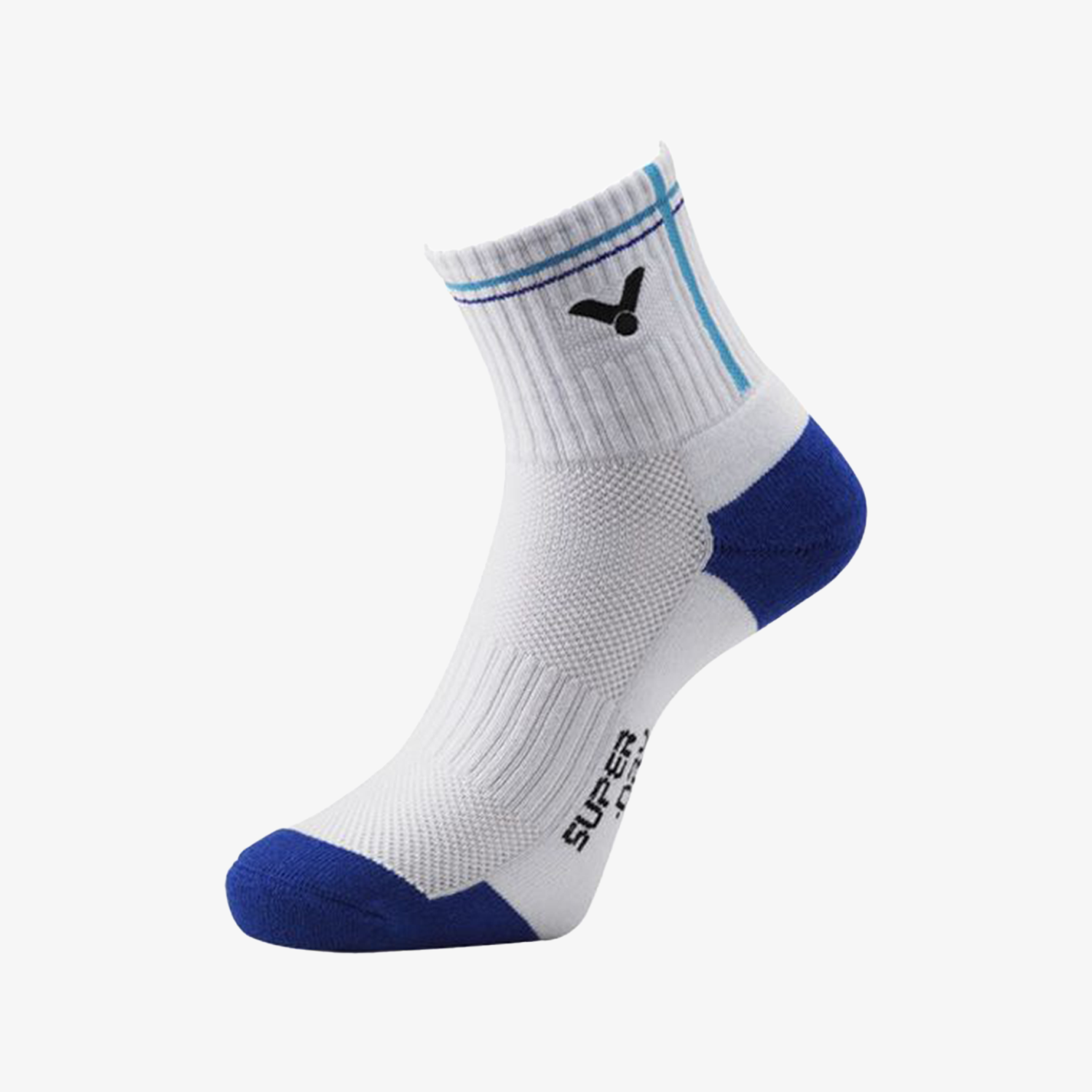 Victor Men's Sports Socks SK112F - Breathable Athletic Running Socks for Men, Cushioned Workout Socks with Arch Support (Blue) - Perfect for Running, Gym, Hiking & Everyday Wear